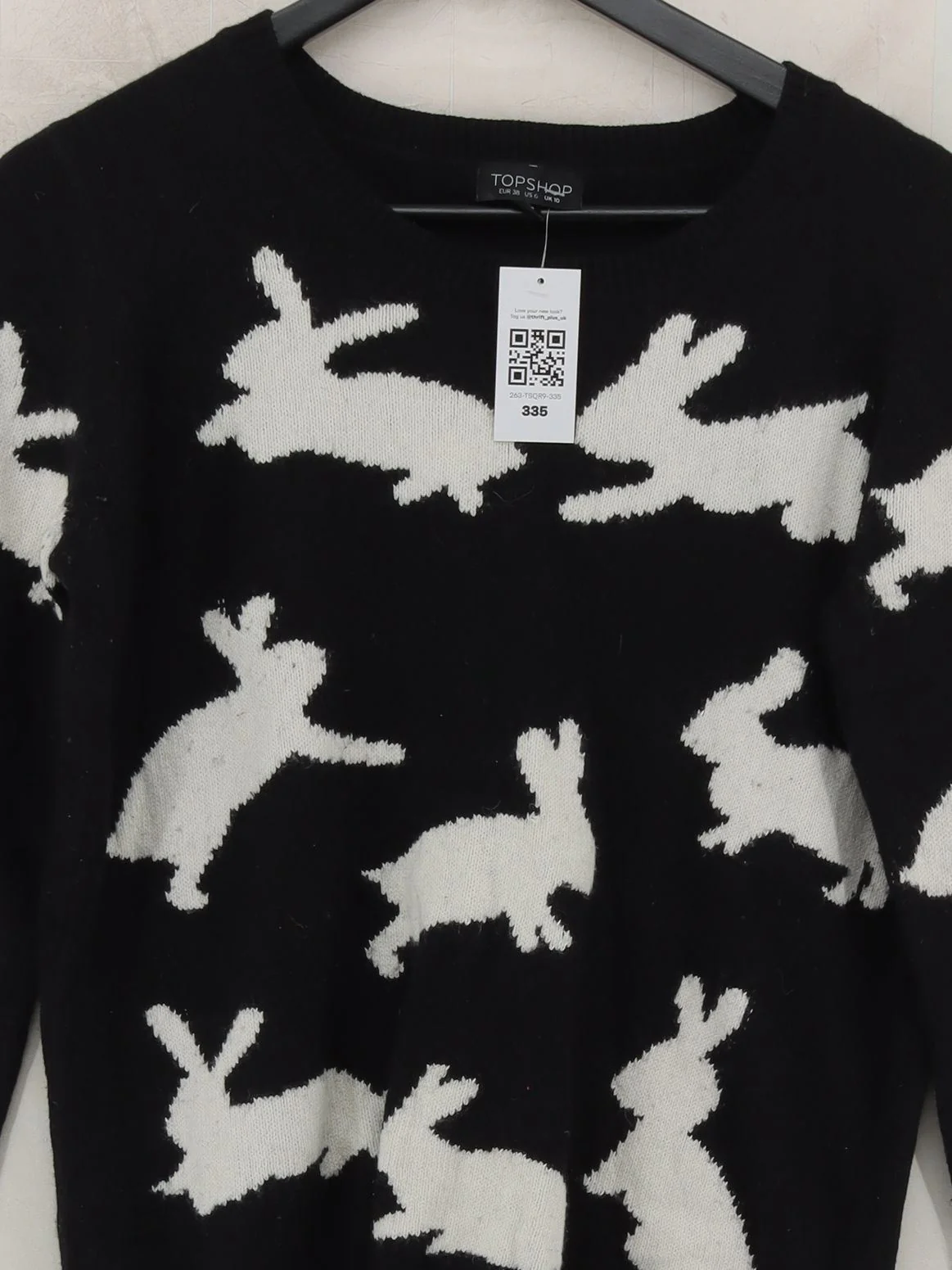 Topshop Women's Jumper UK 10 Black Cotton - Image 3
