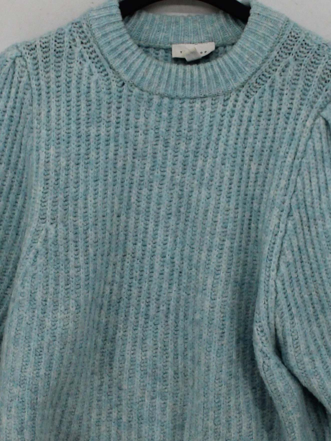 Topshop Women's Jumper UK 10 Blue Polyester with Elastane Crew Neck Pullover - Image 3