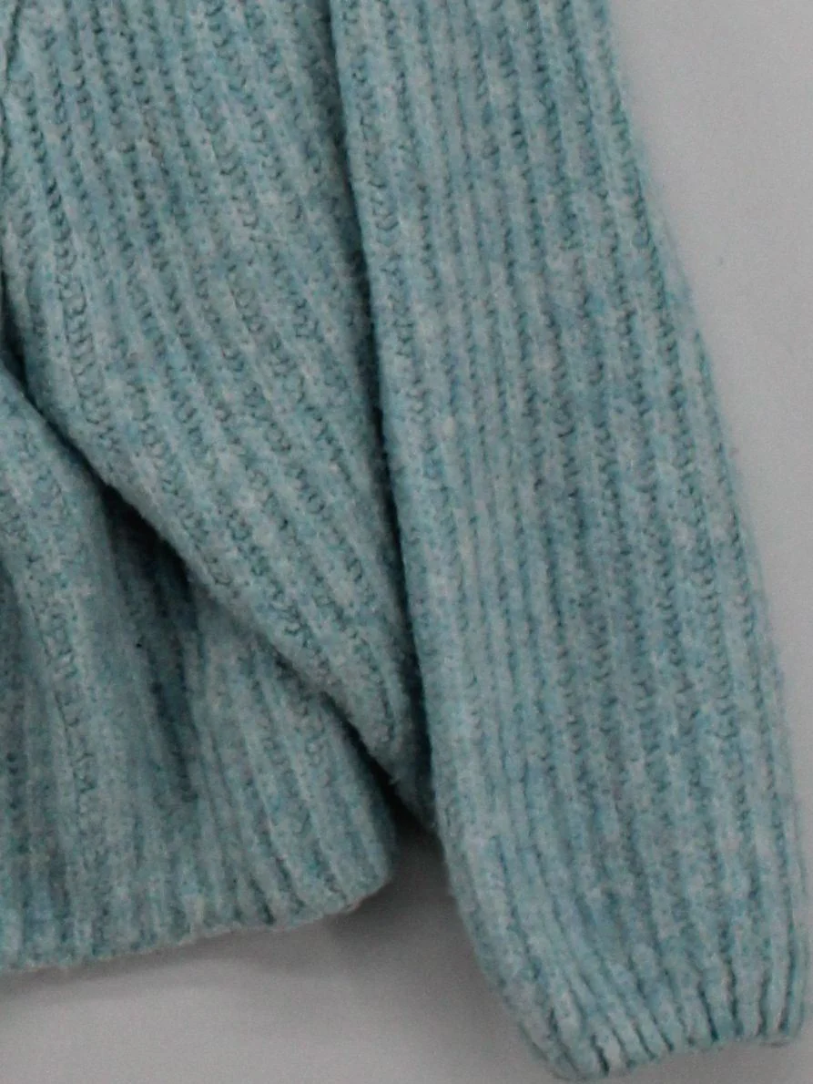 Topshop Women's Jumper UK 10 Blue Polyester with Elastane Crew Neck Pullover - Image 4
