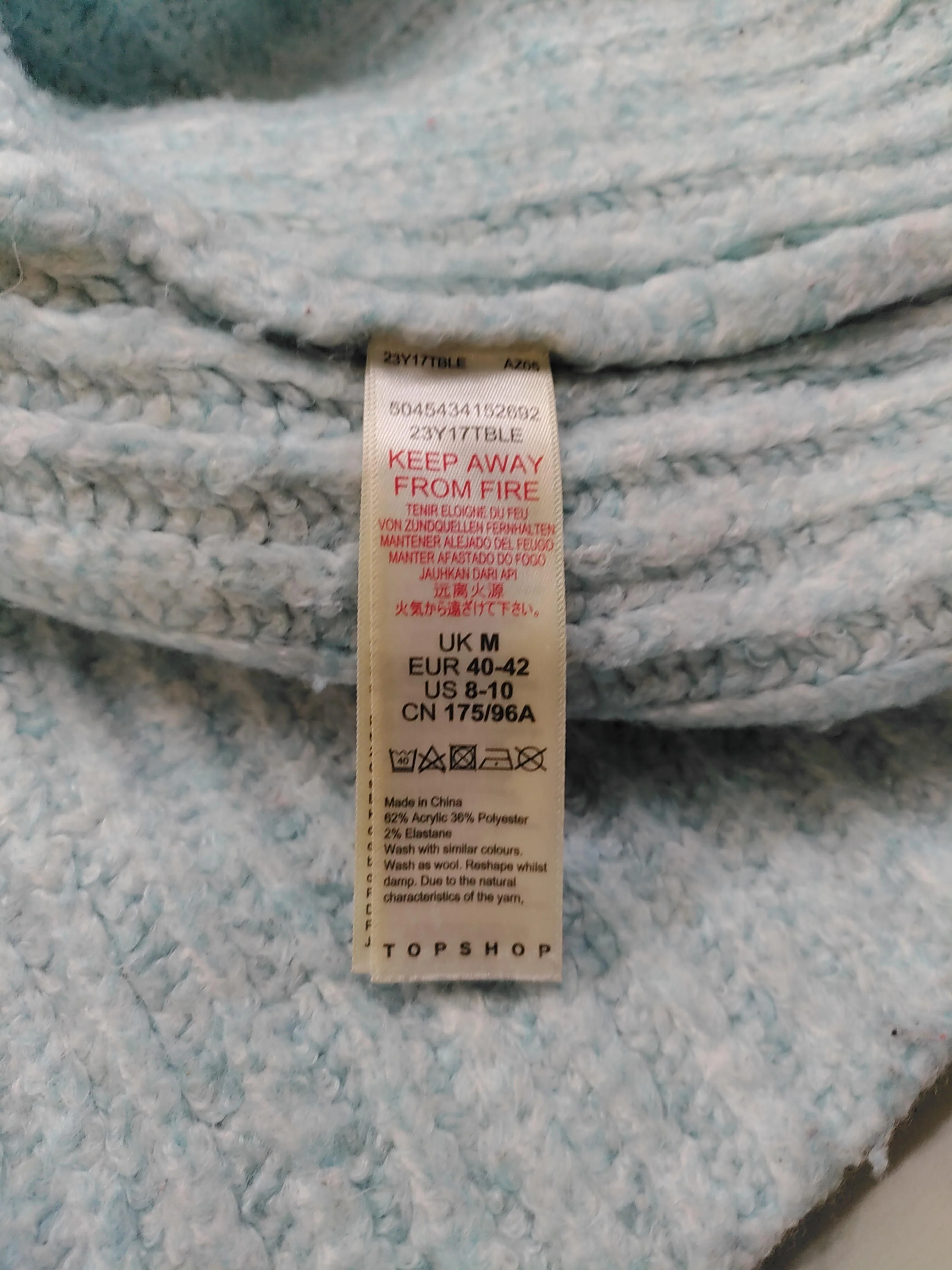Topshop Women's Jumper UK 10 Blue Polyester with Elastane Crew Neck Pullover - Image 6
