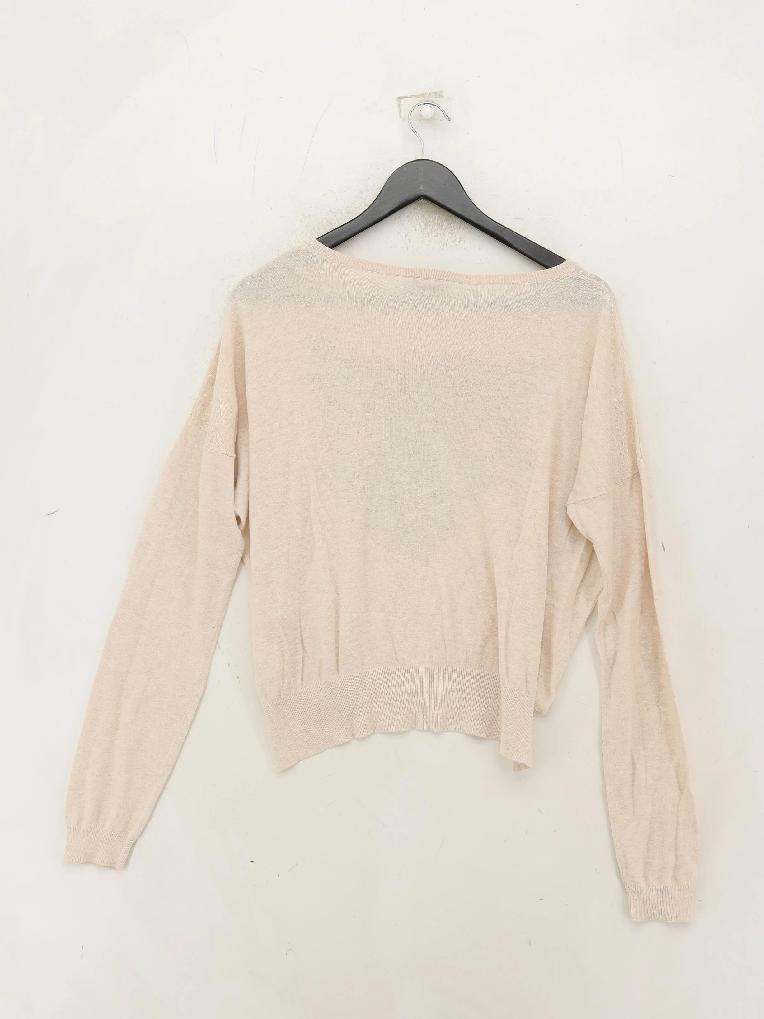 Topshop Women's Jumper UK 10 Cream Graphic 100% Other Round Neck Pullover - Image 2
