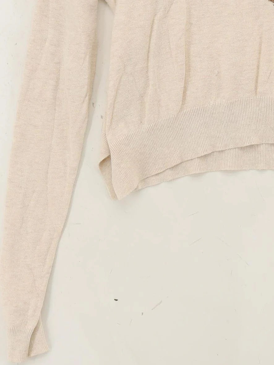 Topshop Women's Jumper UK 10 Cream Graphic 100% Other Round Neck Pullover - Image 4