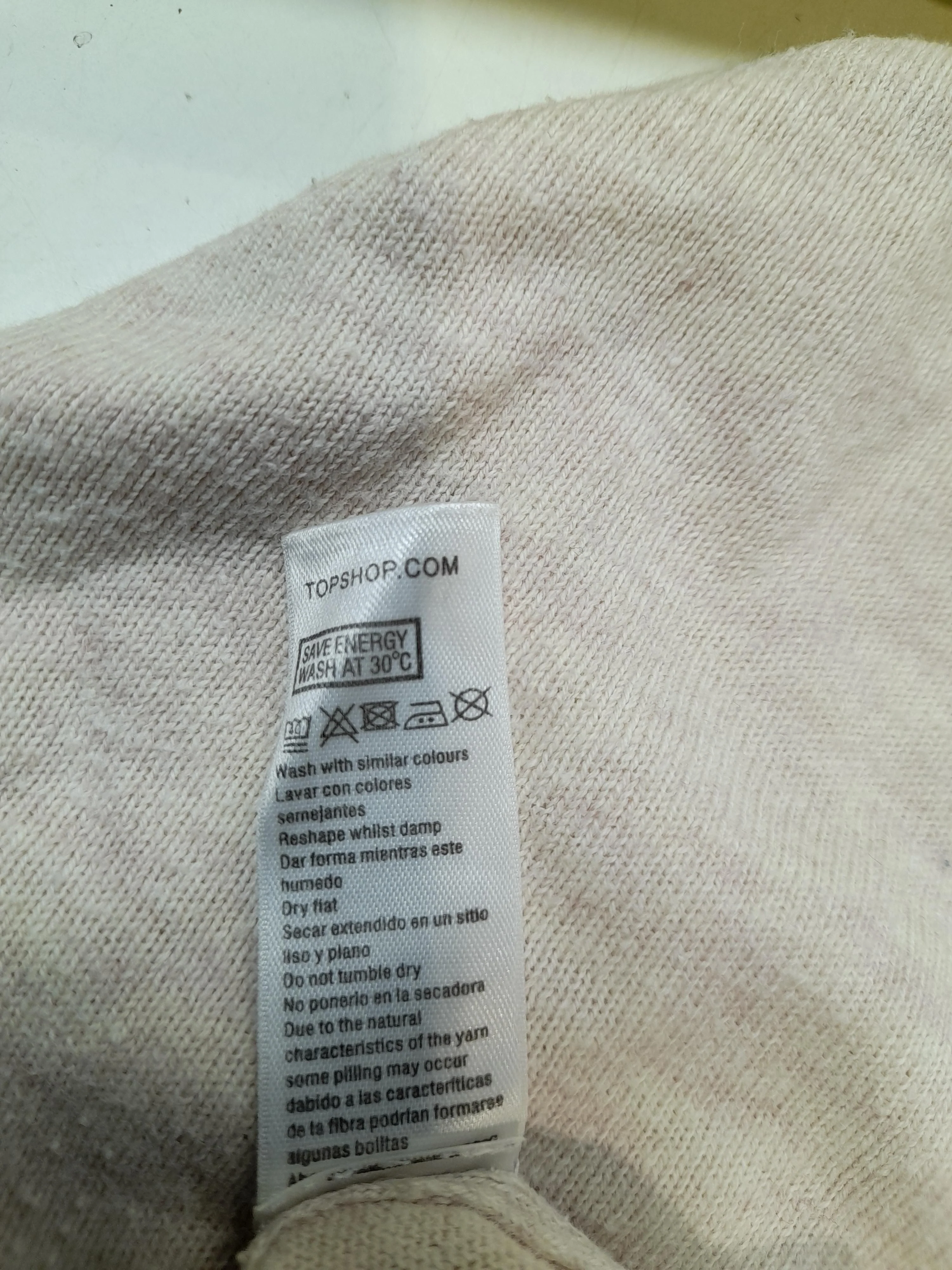 Topshop Women's Jumper UK 10 Cream Graphic 100% Other Round Neck Pullover - Image 7