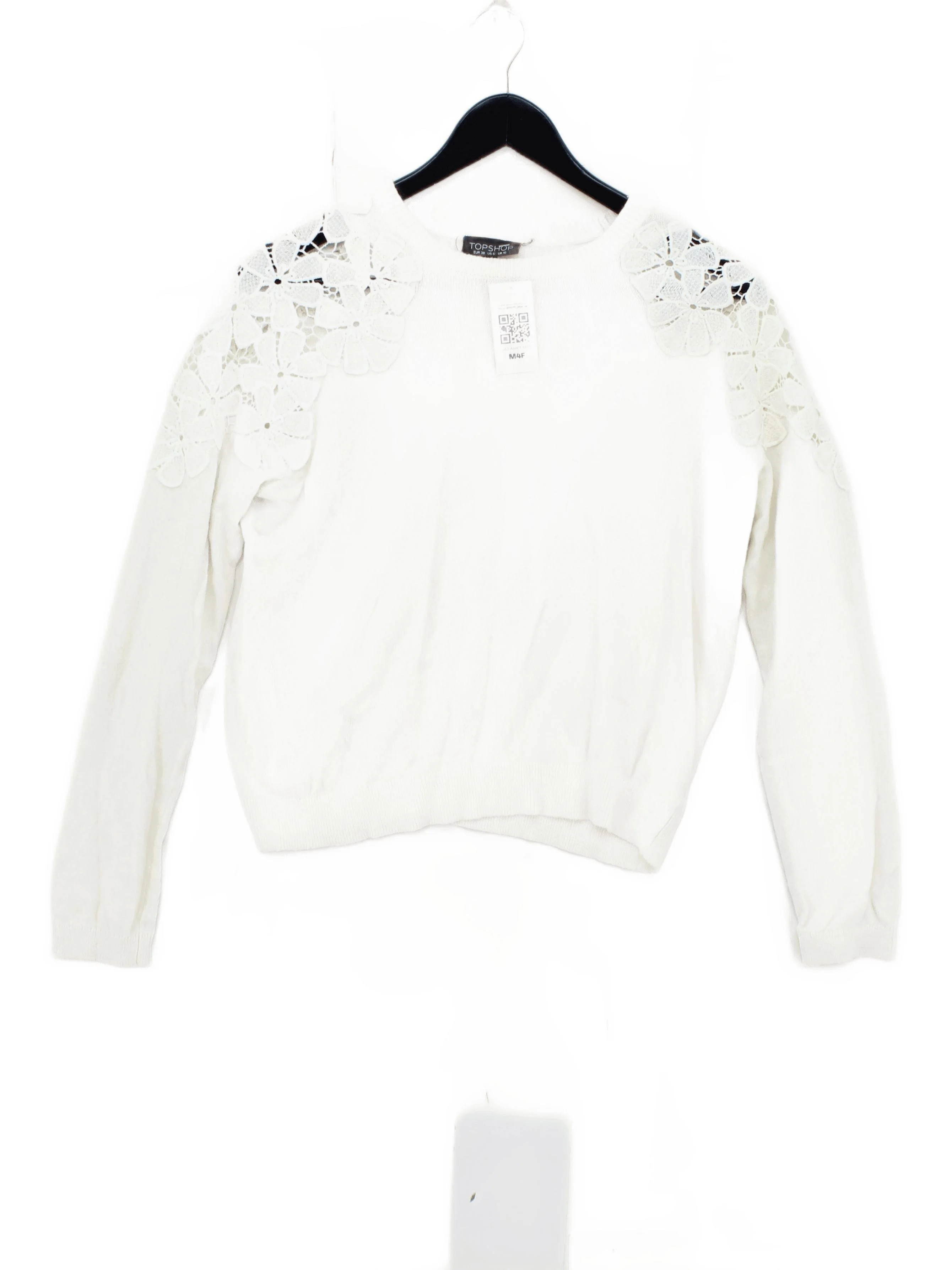 Topshop Women's Jumper UK 10 Cream Nylon with Cotton, Viscose, Angora Pullover