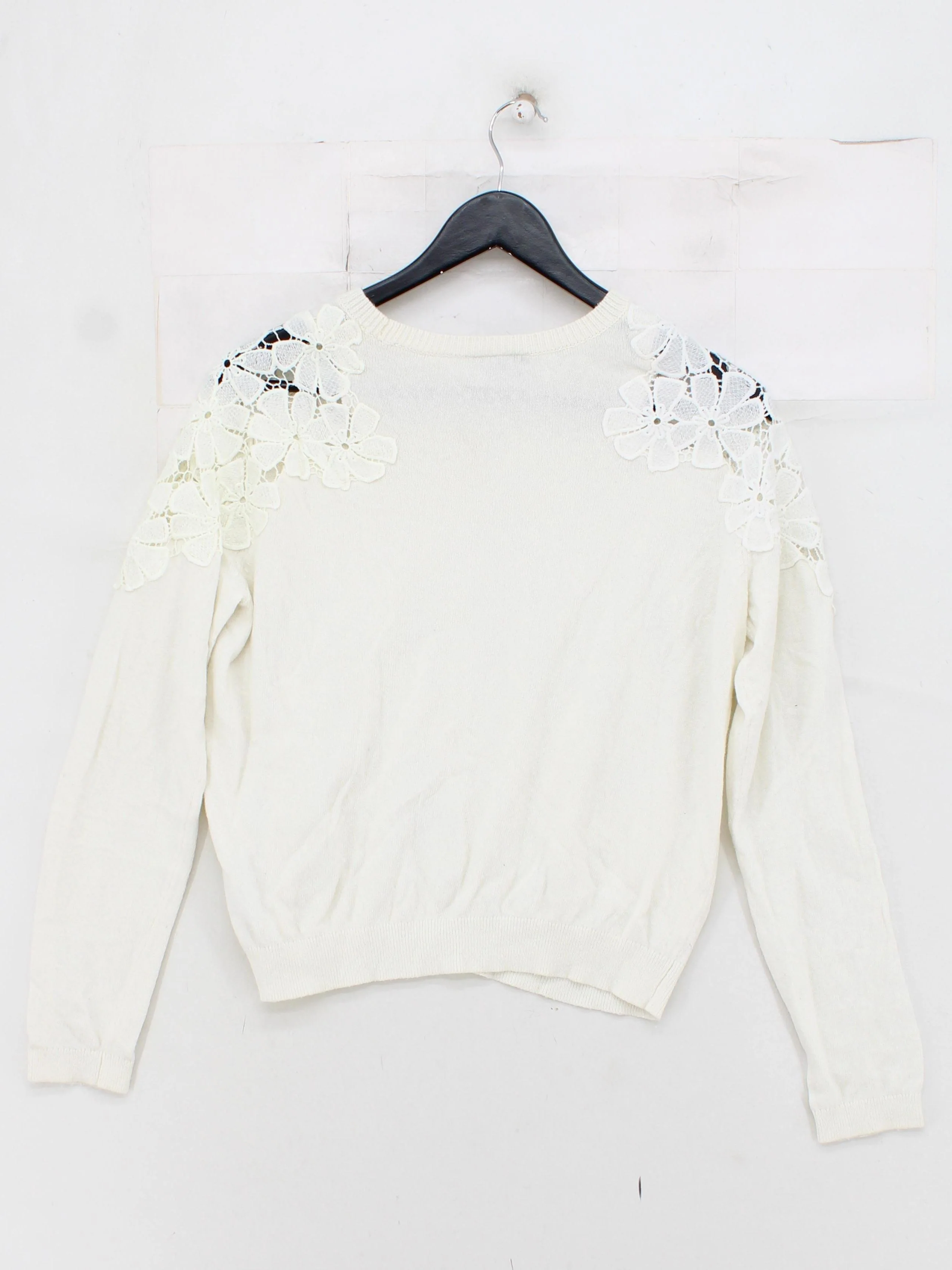 Topshop Women's Jumper UK 10 Cream Nylon with Cotton, Viscose, Angora Pullover - Image 2