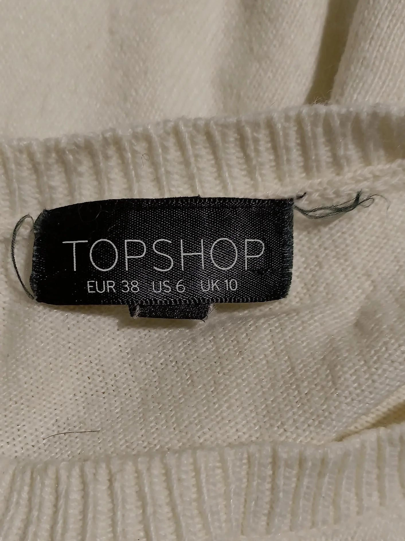 Topshop Women's Jumper UK 10 Cream Nylon with Cotton, Viscose, Angora Pullover - Image 6