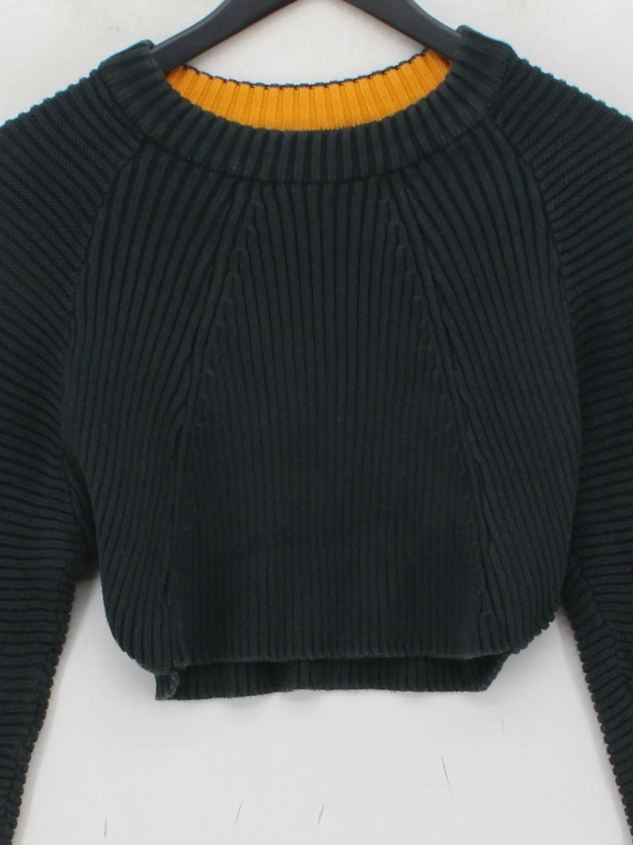 Topshop Women's Jumper UK 10 Green 100% Cotton Round Neck Pullover - Image 3