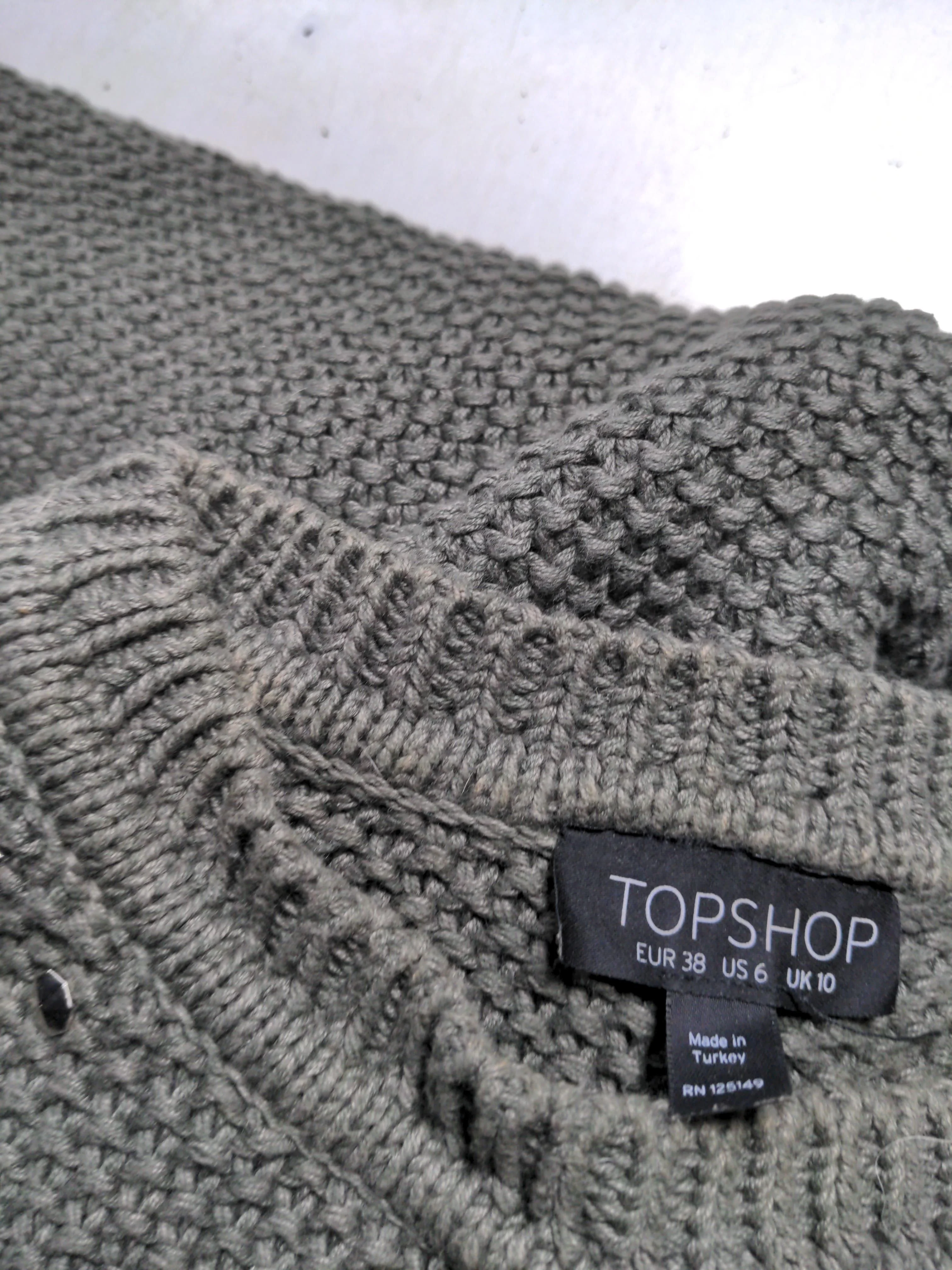 Topshop Women's Jumper UK 10 Green 100% Cotton Round Neck Pullover - Image 5