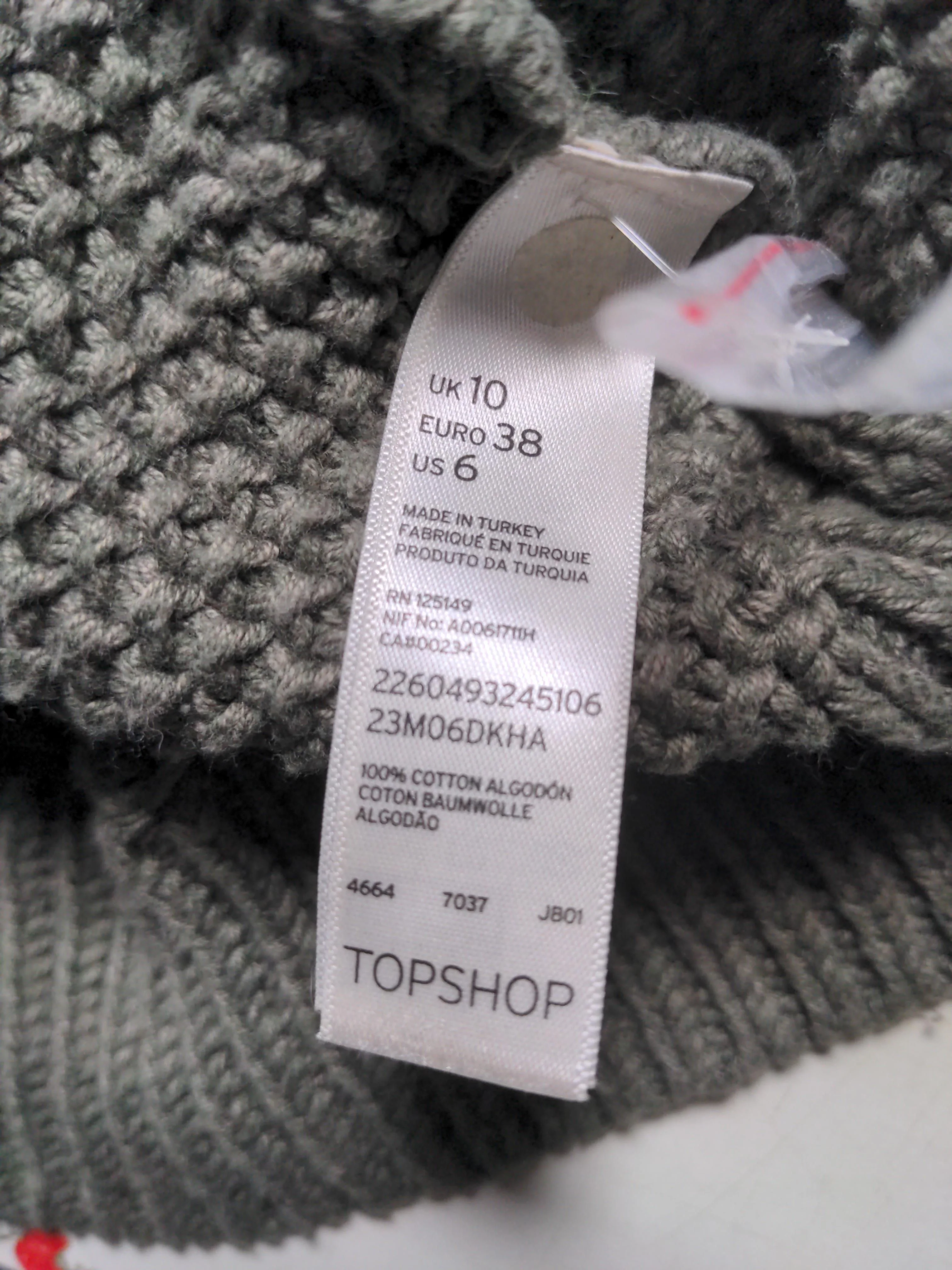 Topshop Women's Jumper UK 10 Green 100% Cotton Round Neck Pullover - Image 6