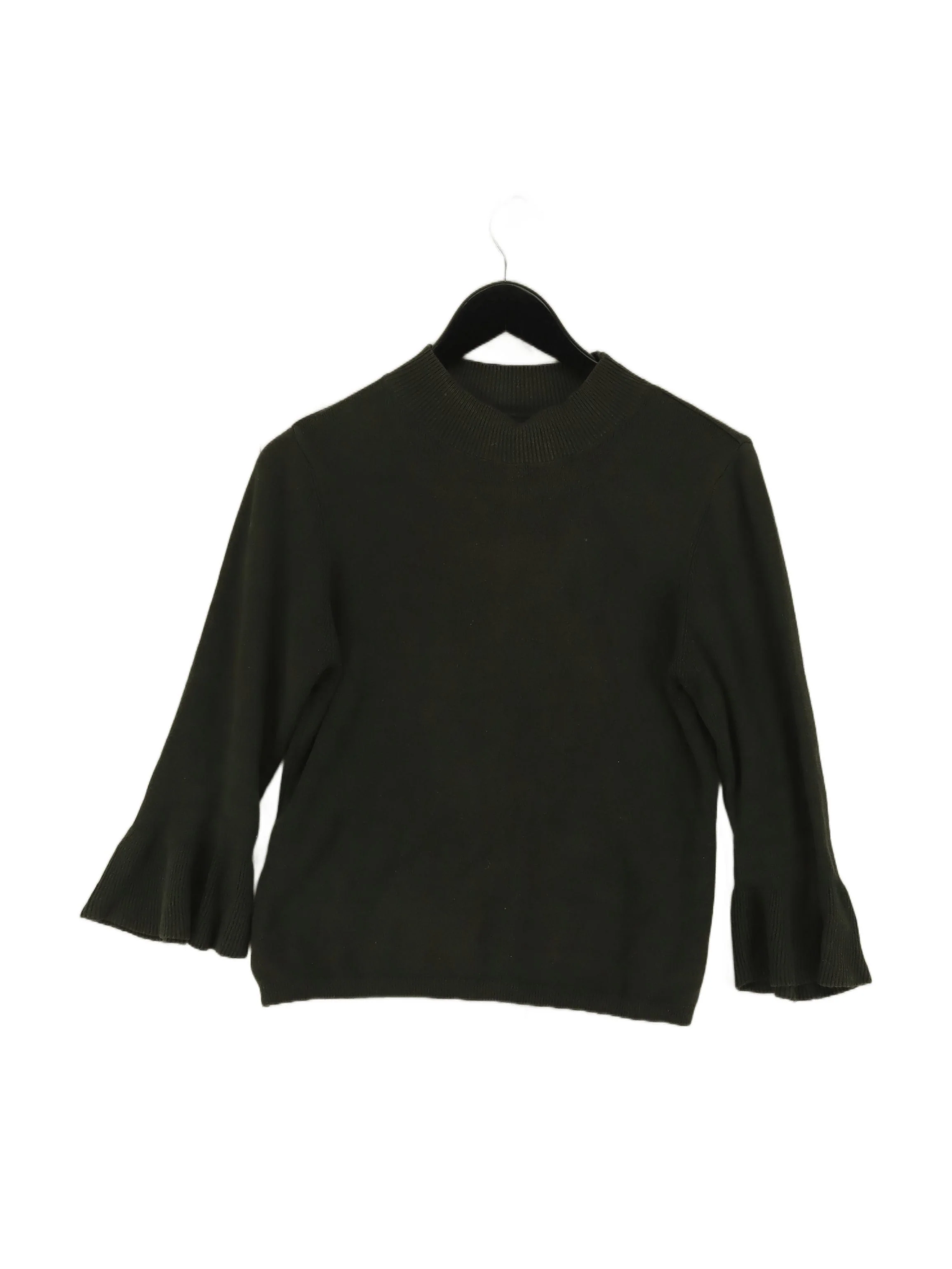 Topshop Women's Jumper UK 10 Green 100% Other Mock Neck Pullover