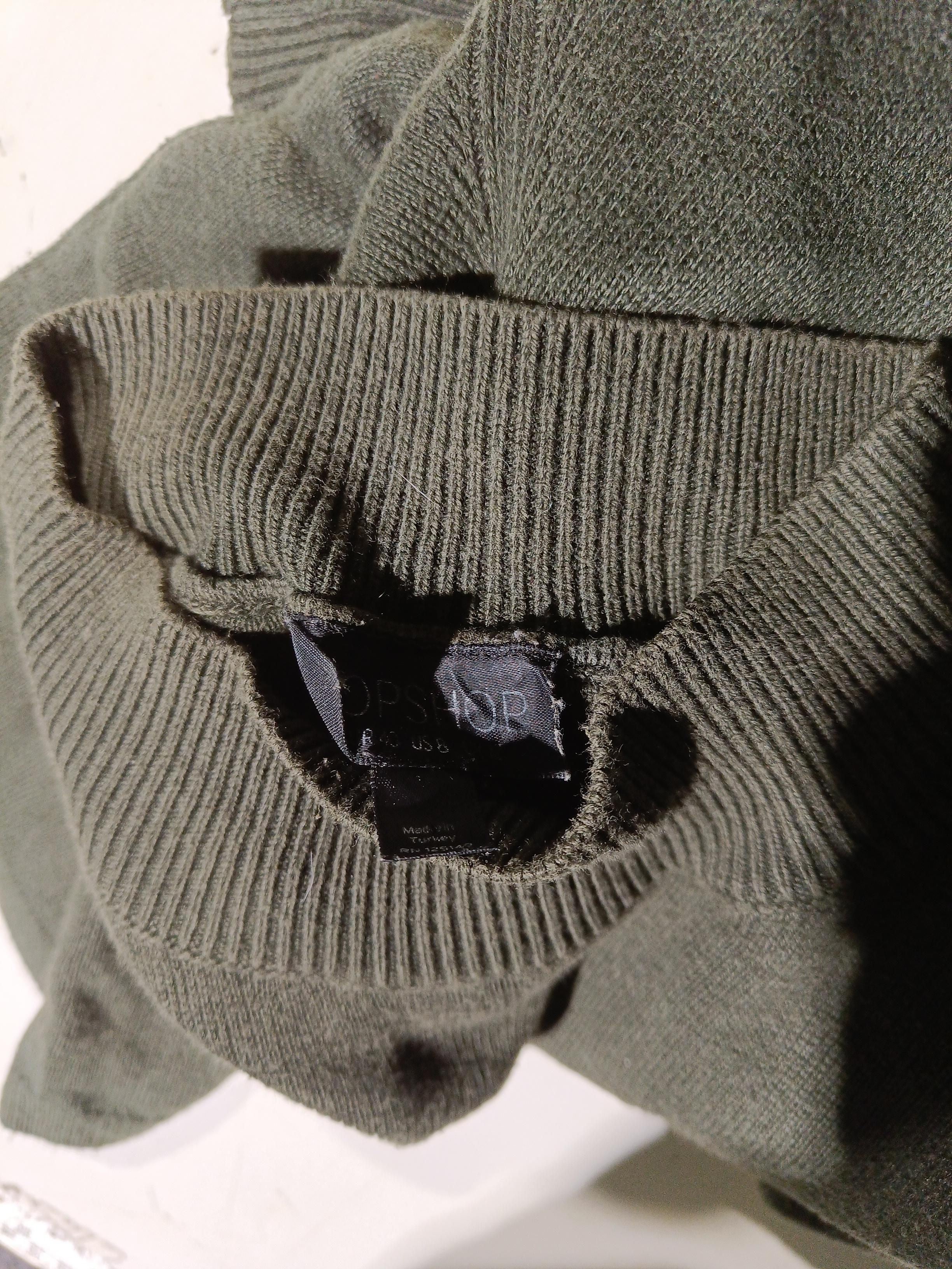 Topshop Women's Jumper UK 10 Green 100% Other Mock Neck Pullover - Image 5