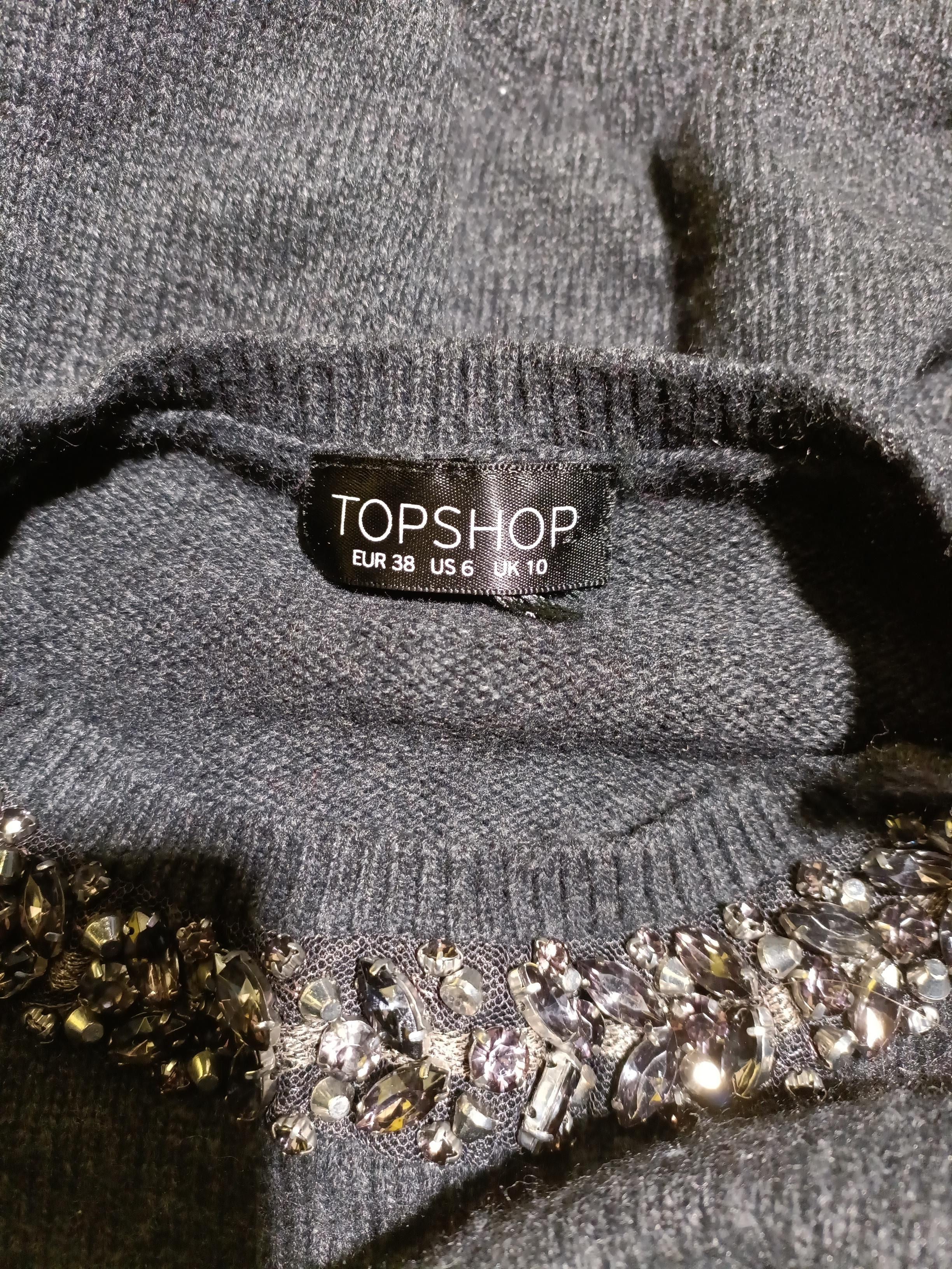 Topshop Women's Jumper UK 10 Grey Acrylic with Nylon, Angora Crew Neck Pullover - Image 6