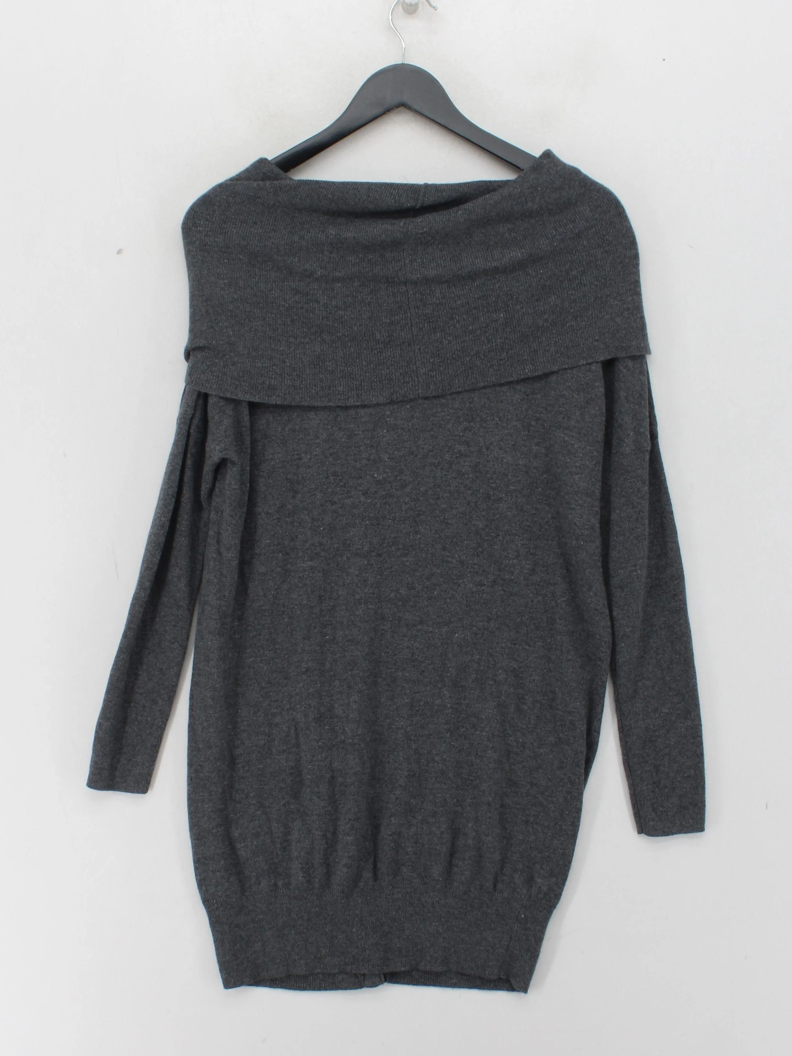 Topshop Women's Jumper UK 10 Grey Viscose with Nylon, Angora Roll Neck Pullover - Image 2