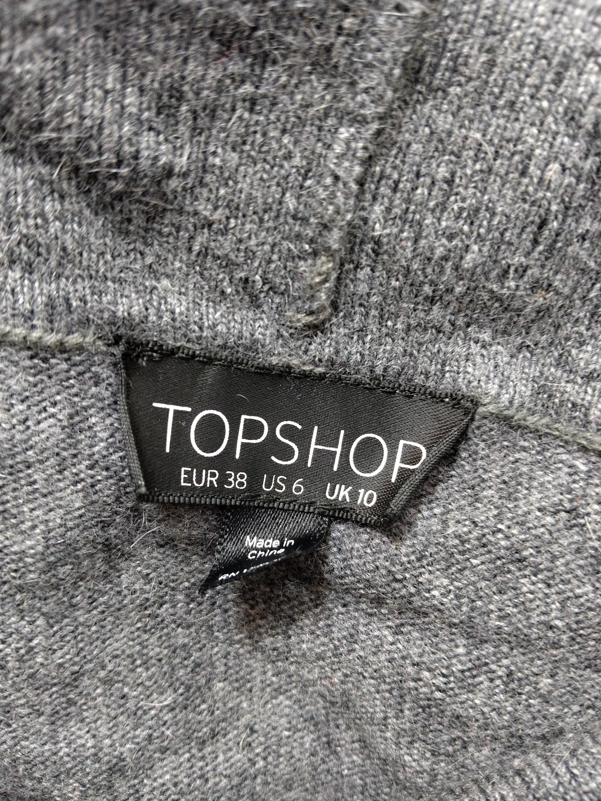 Topshop Women's Jumper UK 10 Grey Viscose with Nylon, Angora Roll Neck Pullover - Image 6