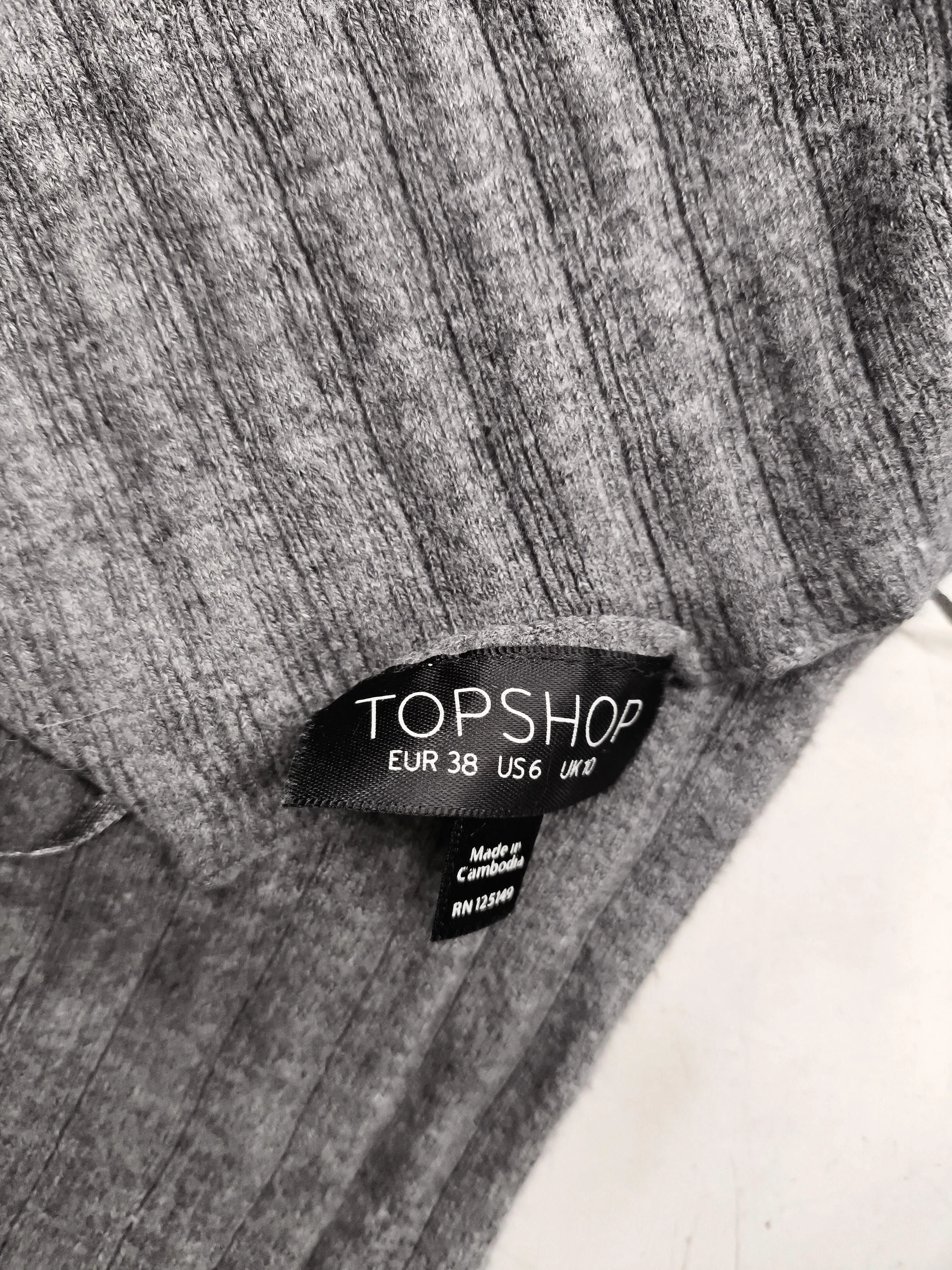 Topshop Women's Jumper UK 10 Grey Viscose with Nylon High Neck Pullover - Image 5