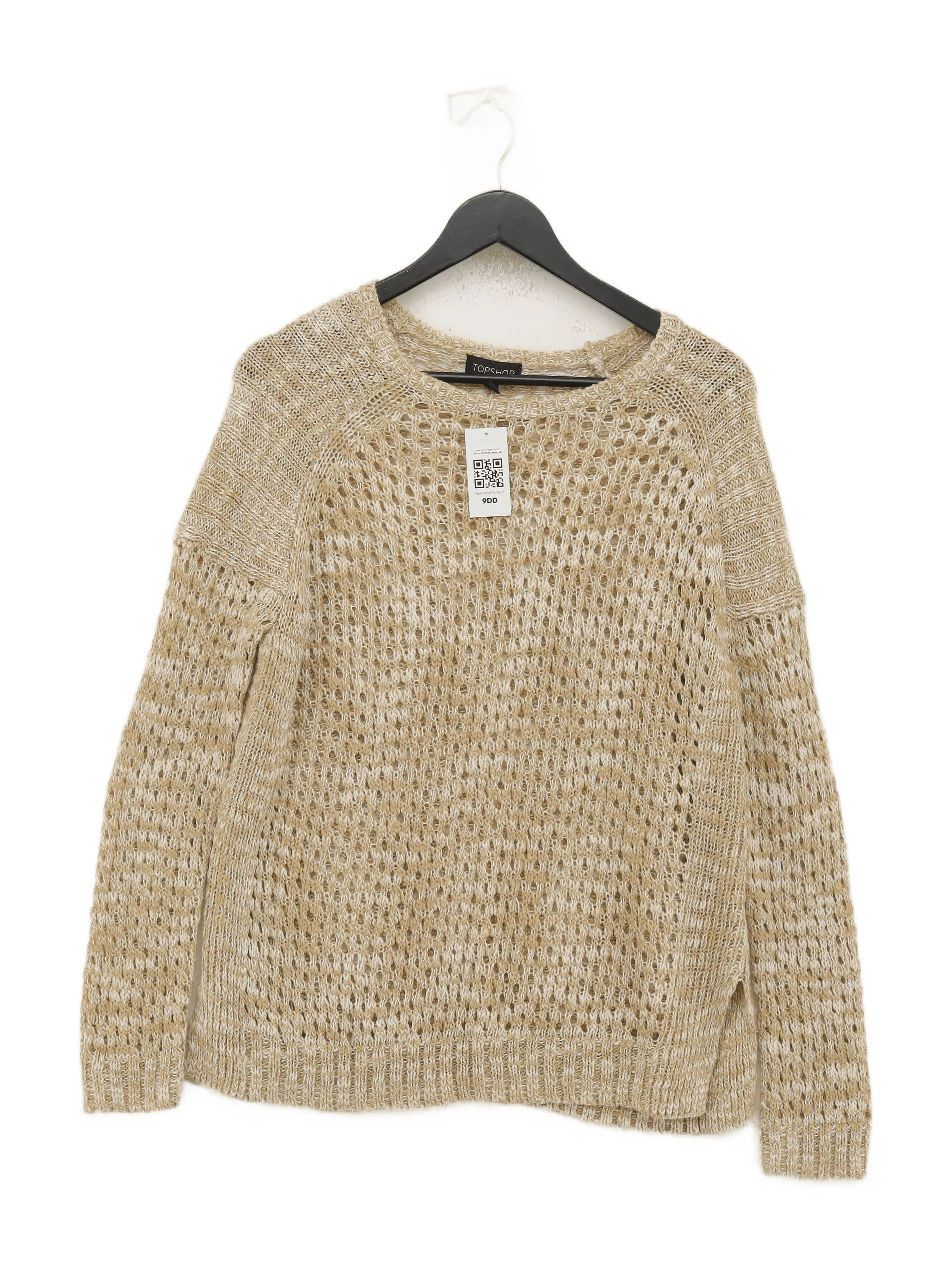 Topshop Women's Jumper UK 10 Tan 100% Acrylic Round Neck Pullover