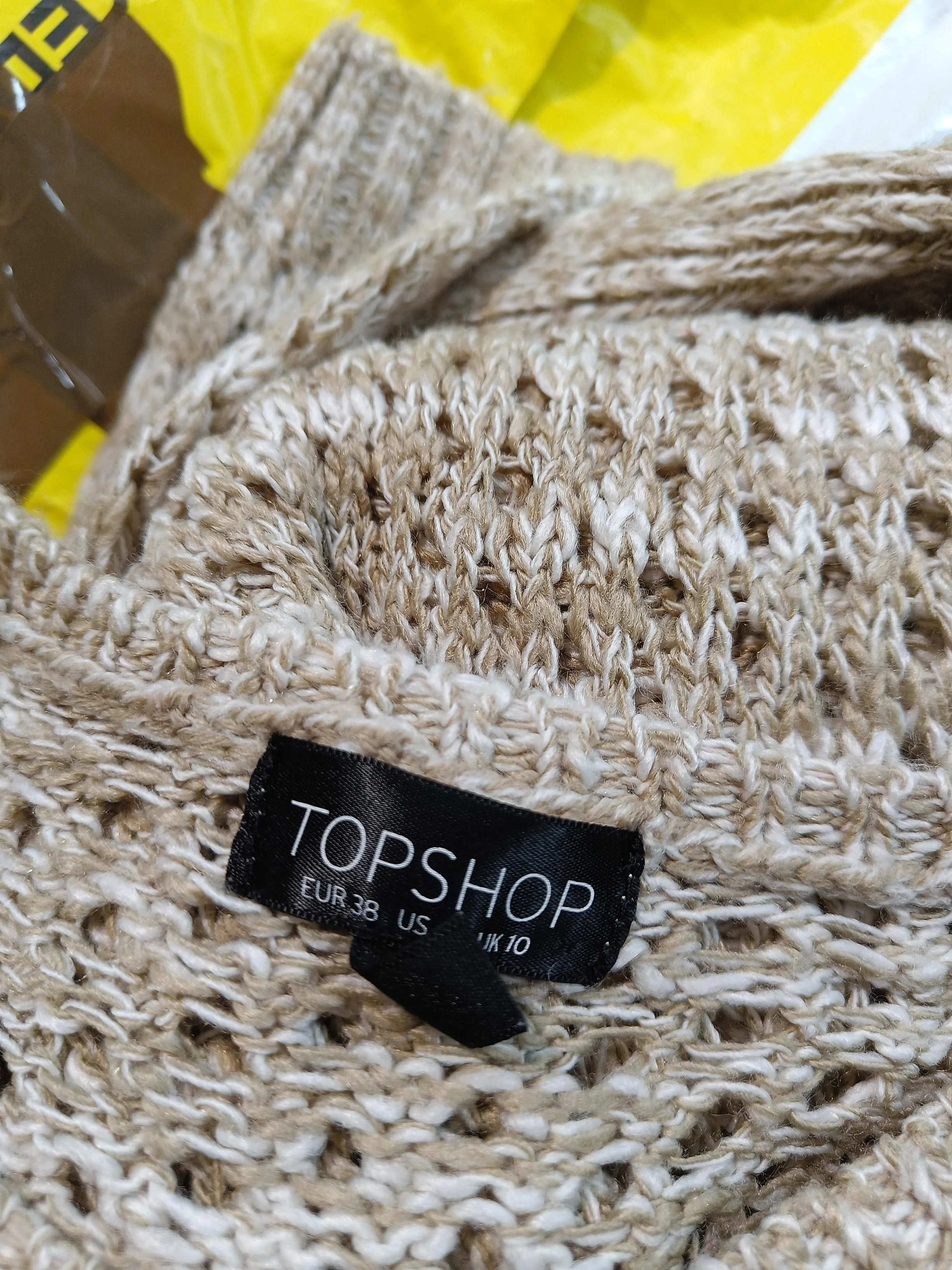 Topshop Women's Jumper UK 10 Tan 100% Acrylic Round Neck Pullover - Image 5