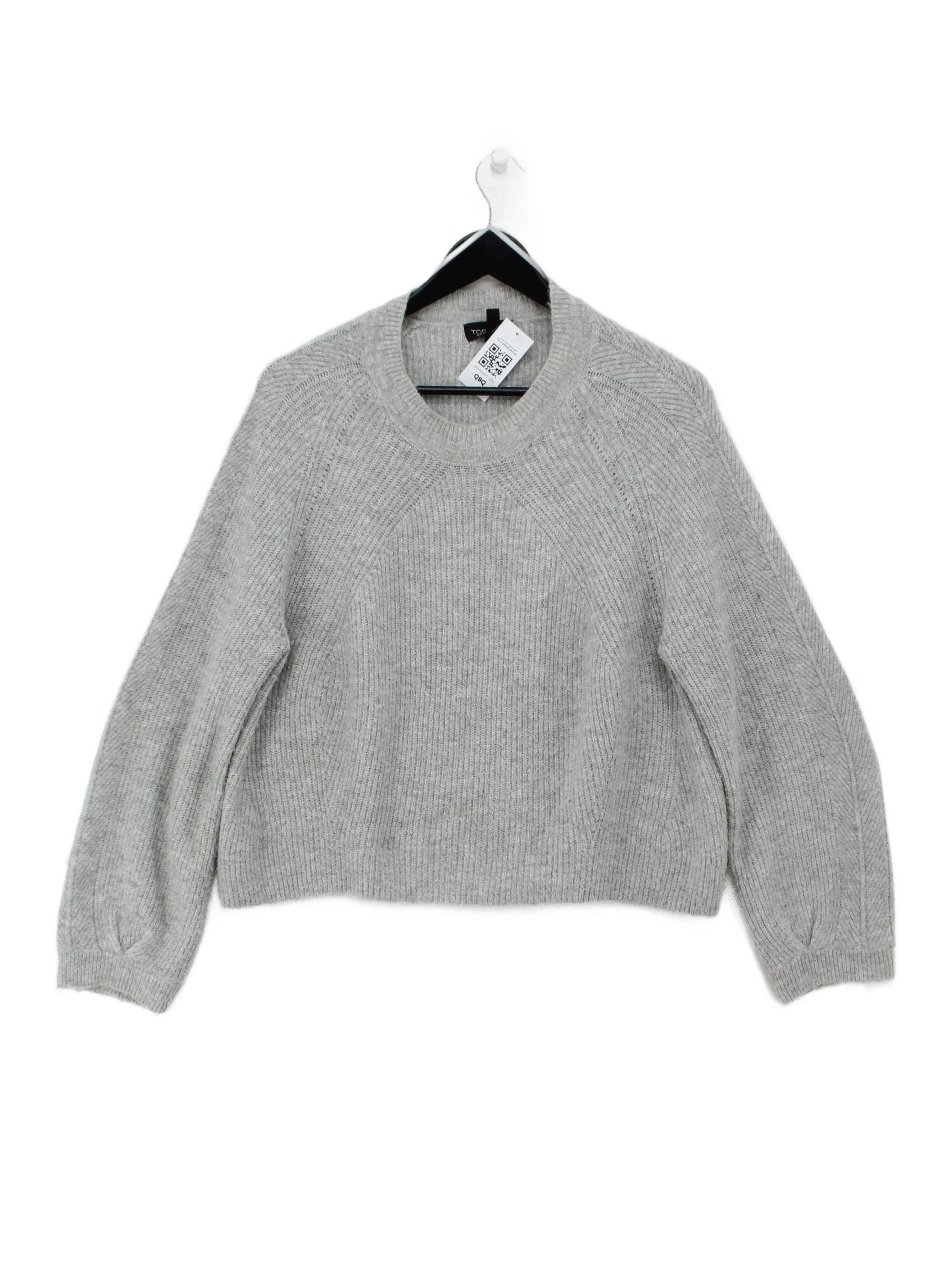Topshop Women's Jumper UK 12 Grey Acrylic with Polyester, Elastane Pullover