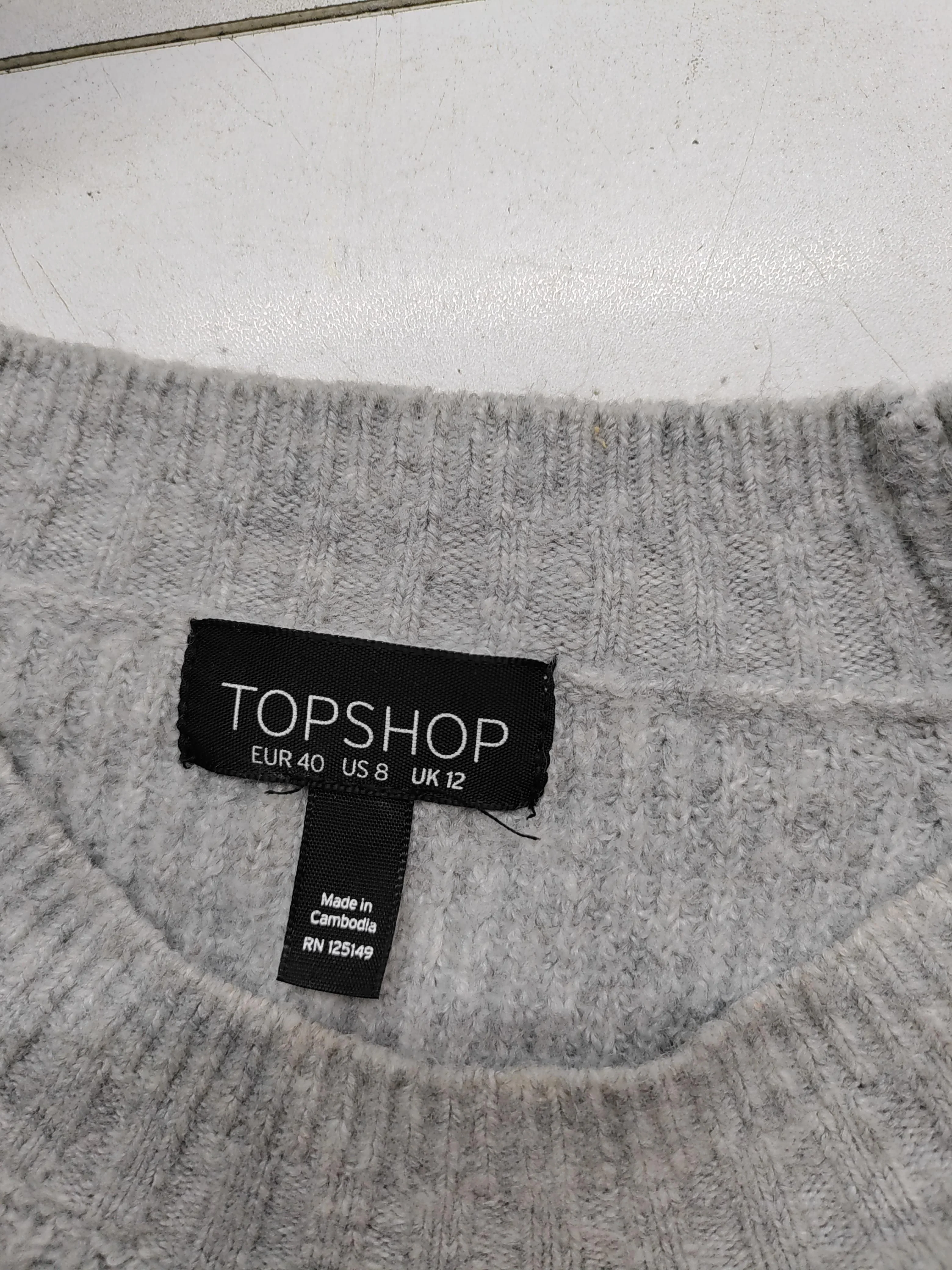 Topshop Women's Jumper UK 12 Grey Acrylic with Polyester, Elastane Pullover - Image 6