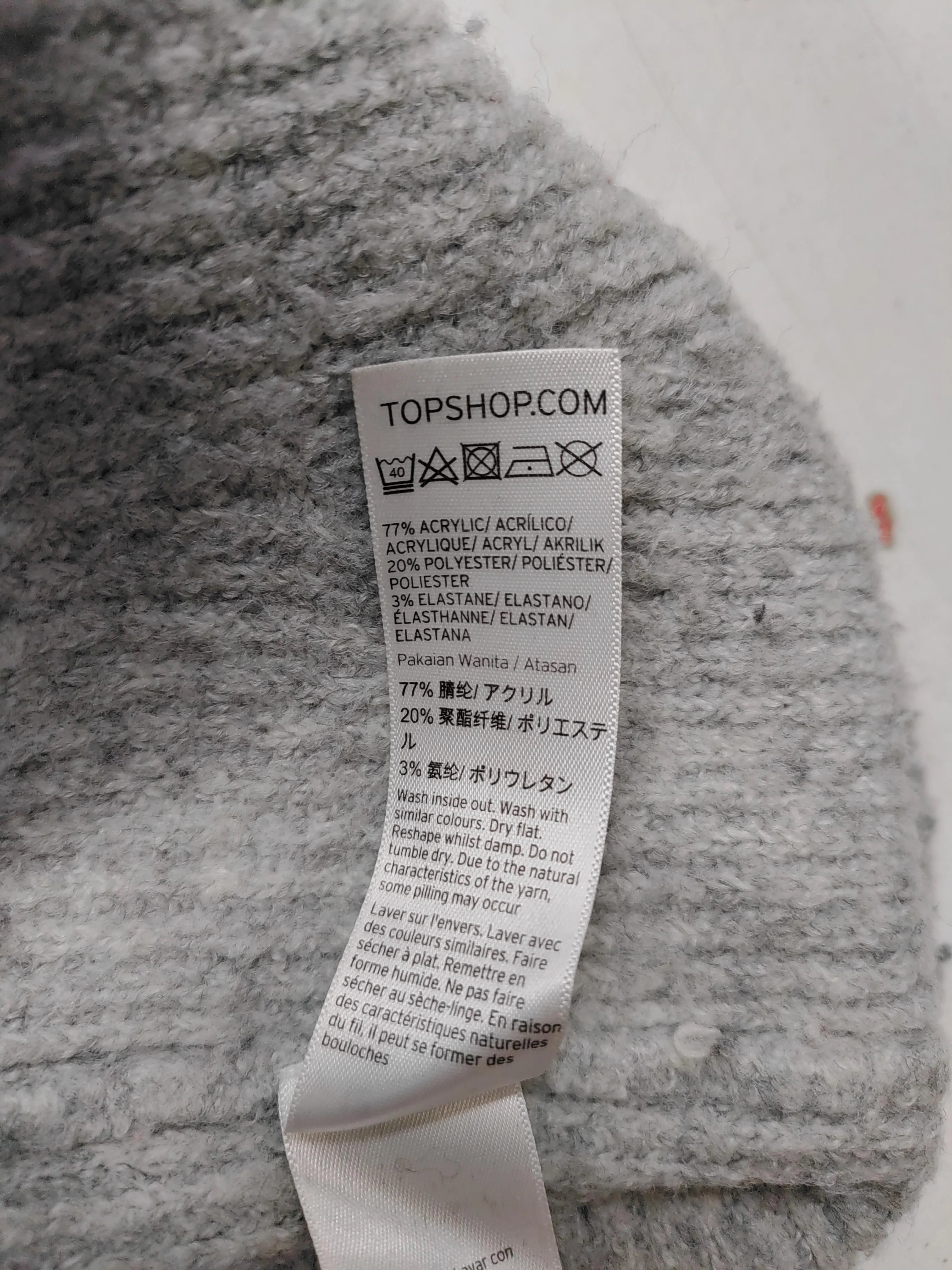 Topshop Women's Jumper UK 12 Grey Acrylic with Polyester, Elastane Pullover - Image 7