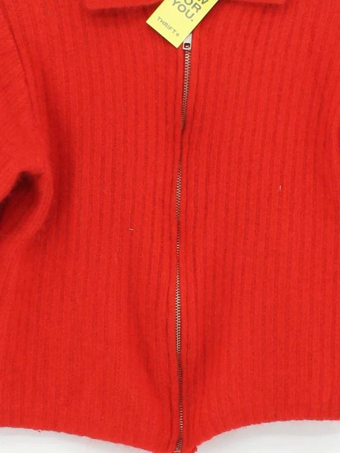 Topshop Women's Jumper UK 12 Red Acrylic with Angora, Polyamide Pullover - Image 3