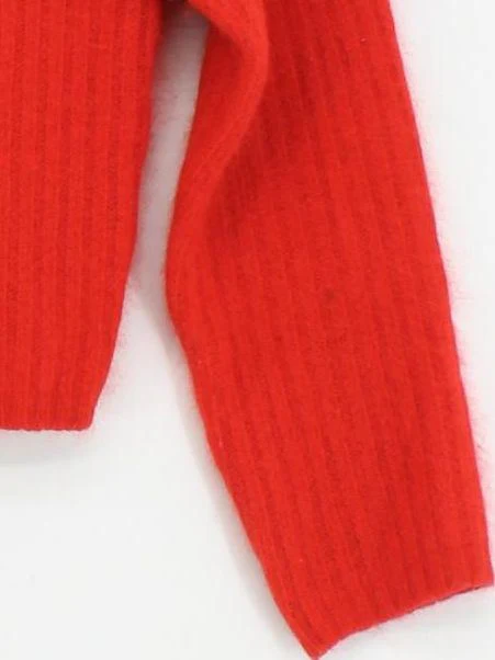 Topshop Women's Jumper UK 12 Red Acrylic with Angora, Polyamide Pullover - Image 4