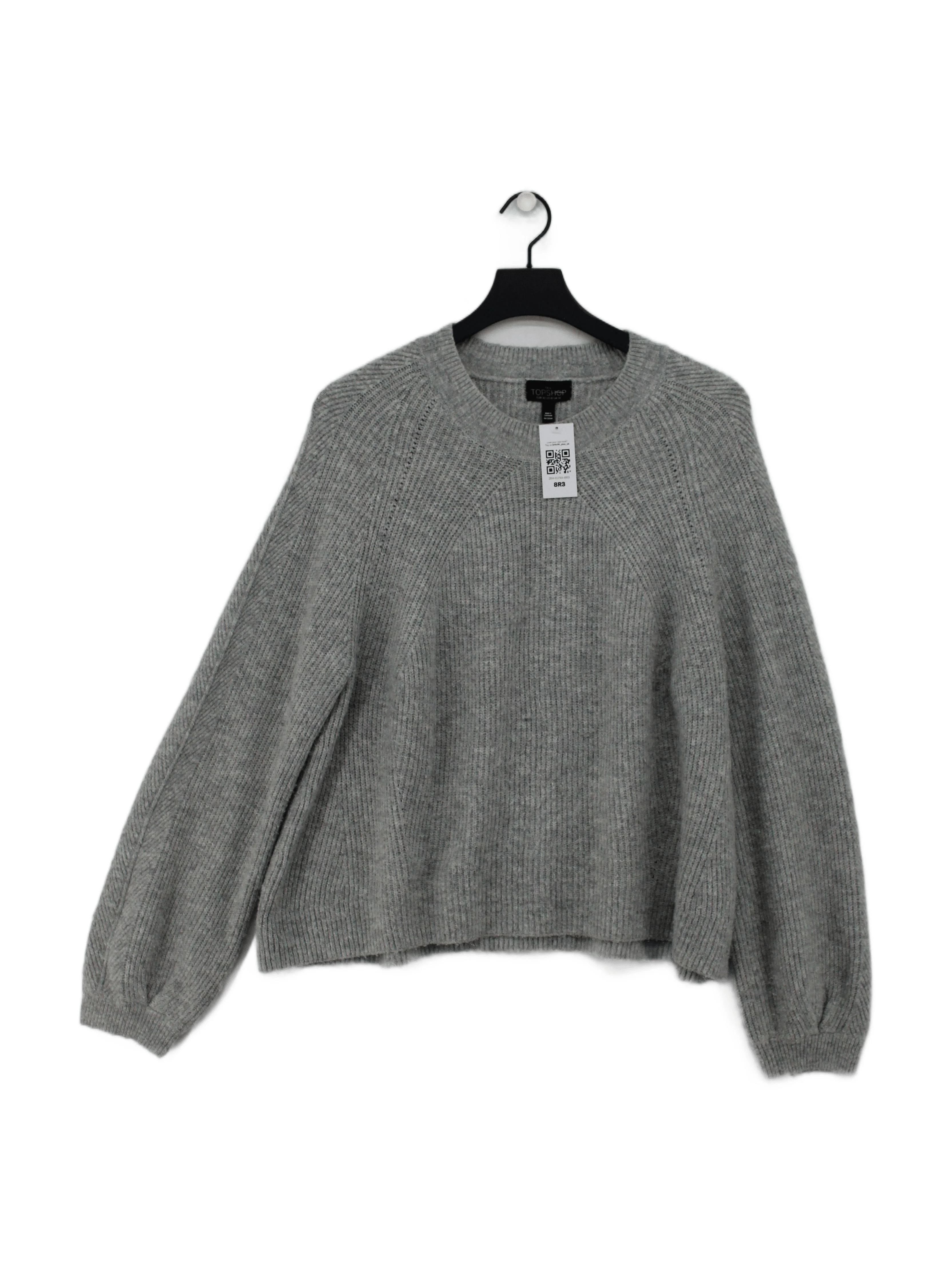 Topshop Women's Jumper UK 14 Grey Acrylic with Polyester, Elastane Pullover