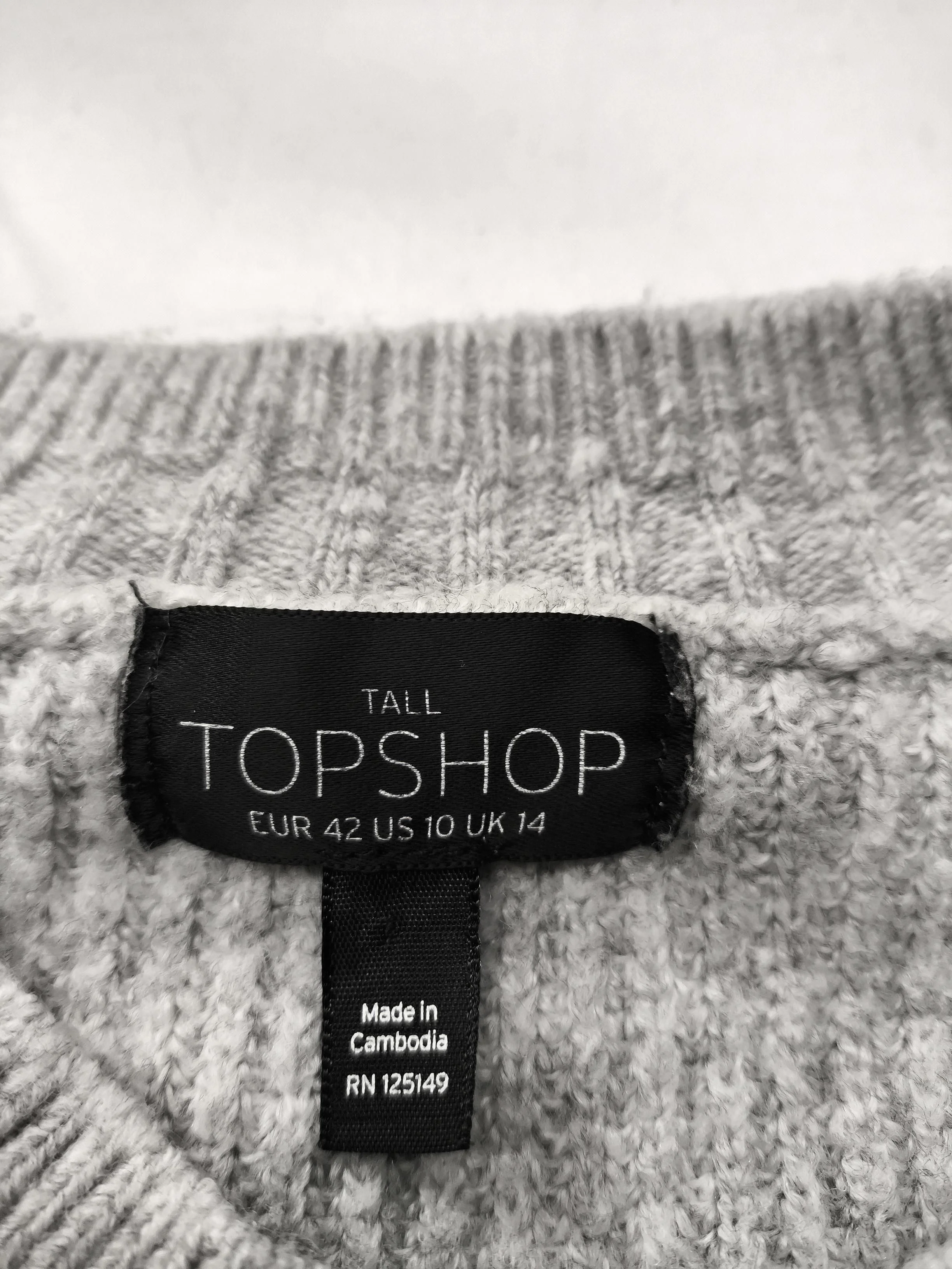 Topshop Women's Jumper UK 14 Grey Acrylic with Polyester, Elastane Pullover - Image 5