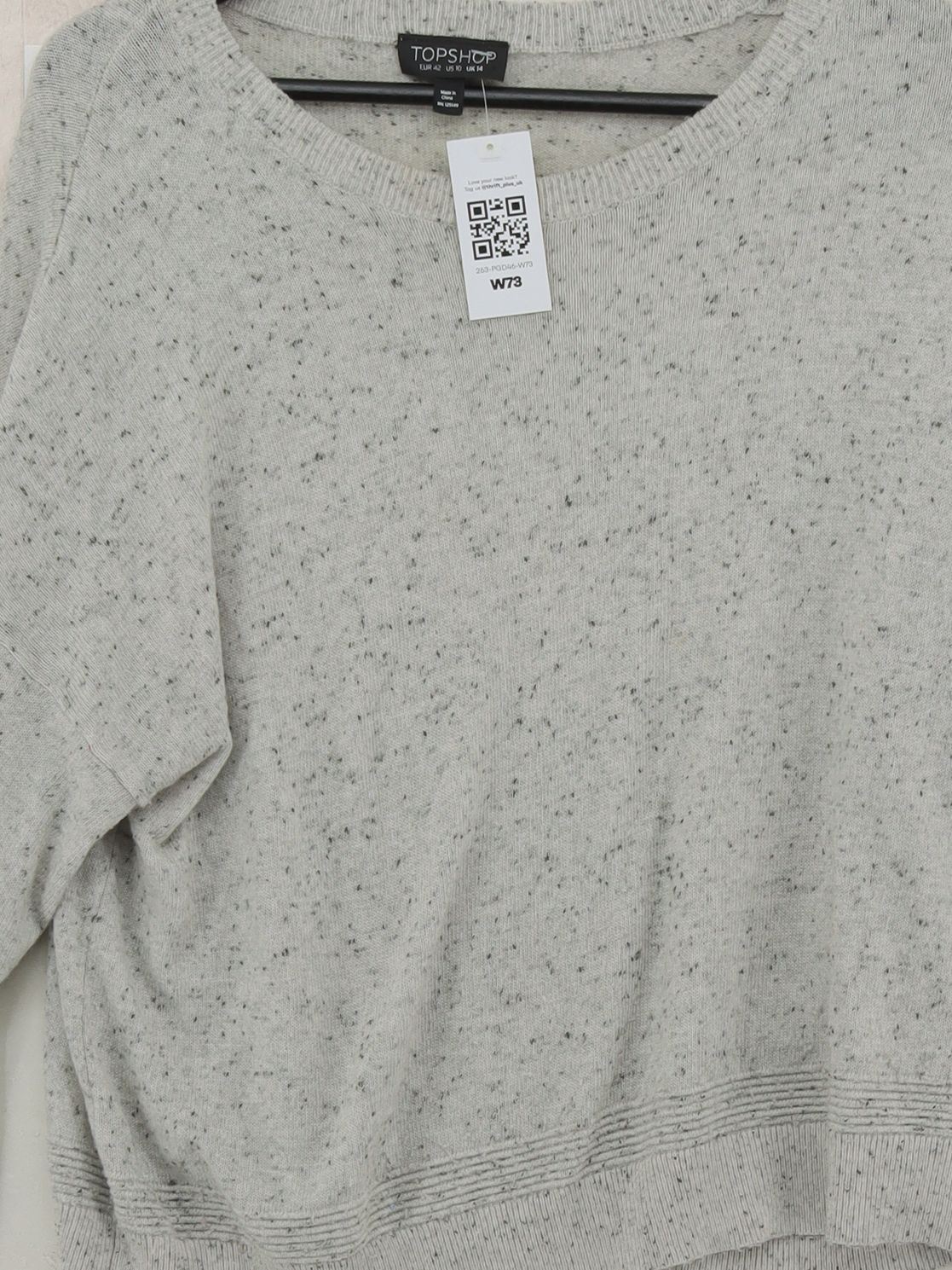 Topshop Women's Jumper UK 14 Grey Nylon with Acrylic, Wool Round Neck Pullover - Image 3