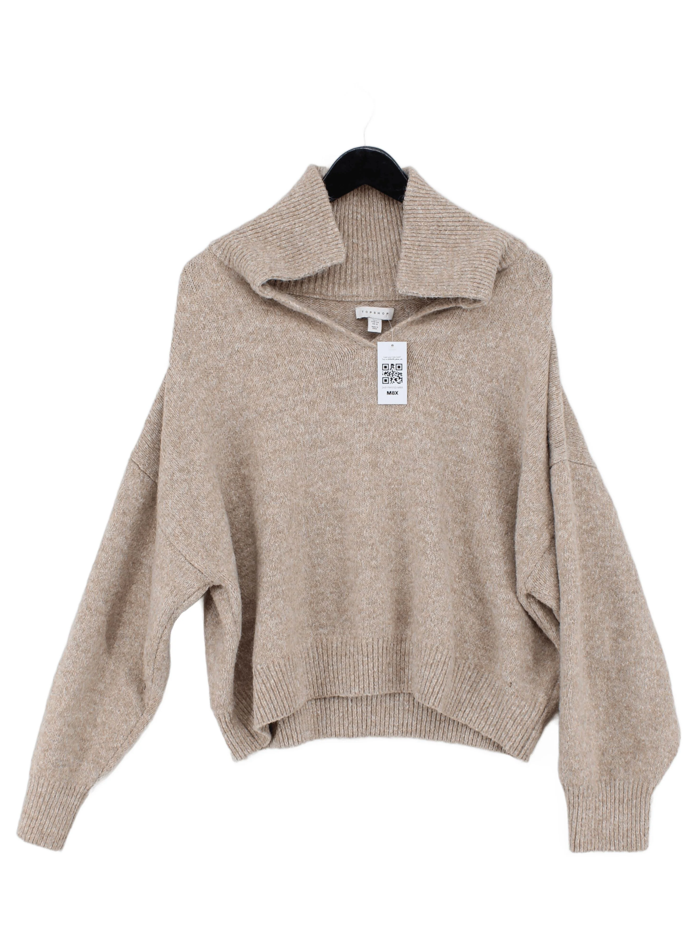 Topshop Women's Jumper UK 16 Brown Polyester
