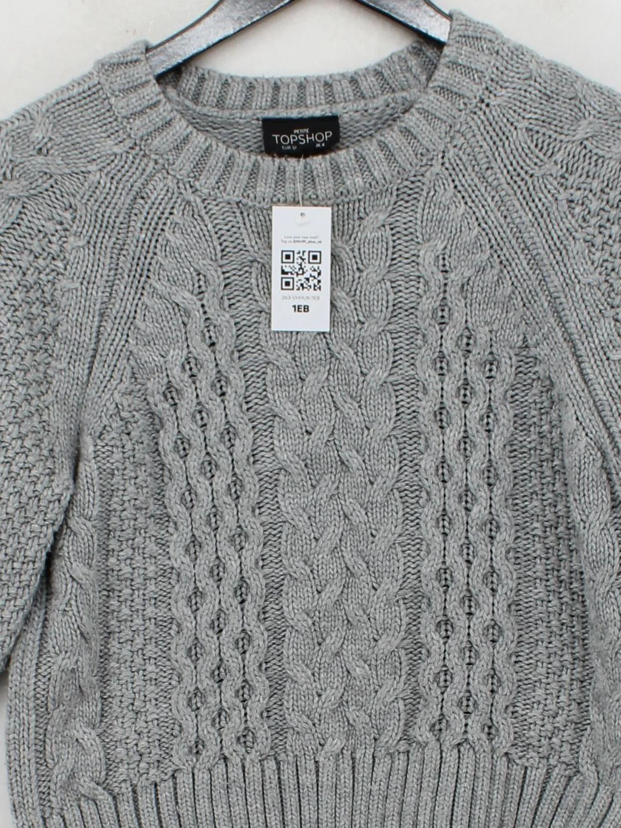 Topshop Women's Jumper UK 4 Grey 100% Acrylic Crew Neck Pullover - Image 3