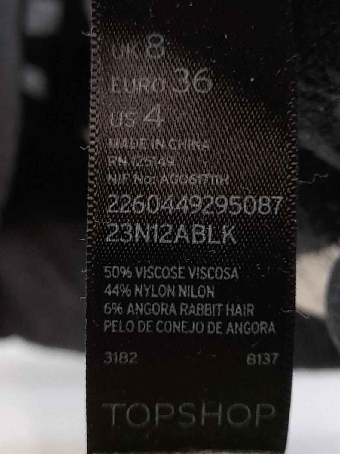 Topshop Women's Jumper UK 8 Black Viscose with Nylon, Angora Pullover - Image 7