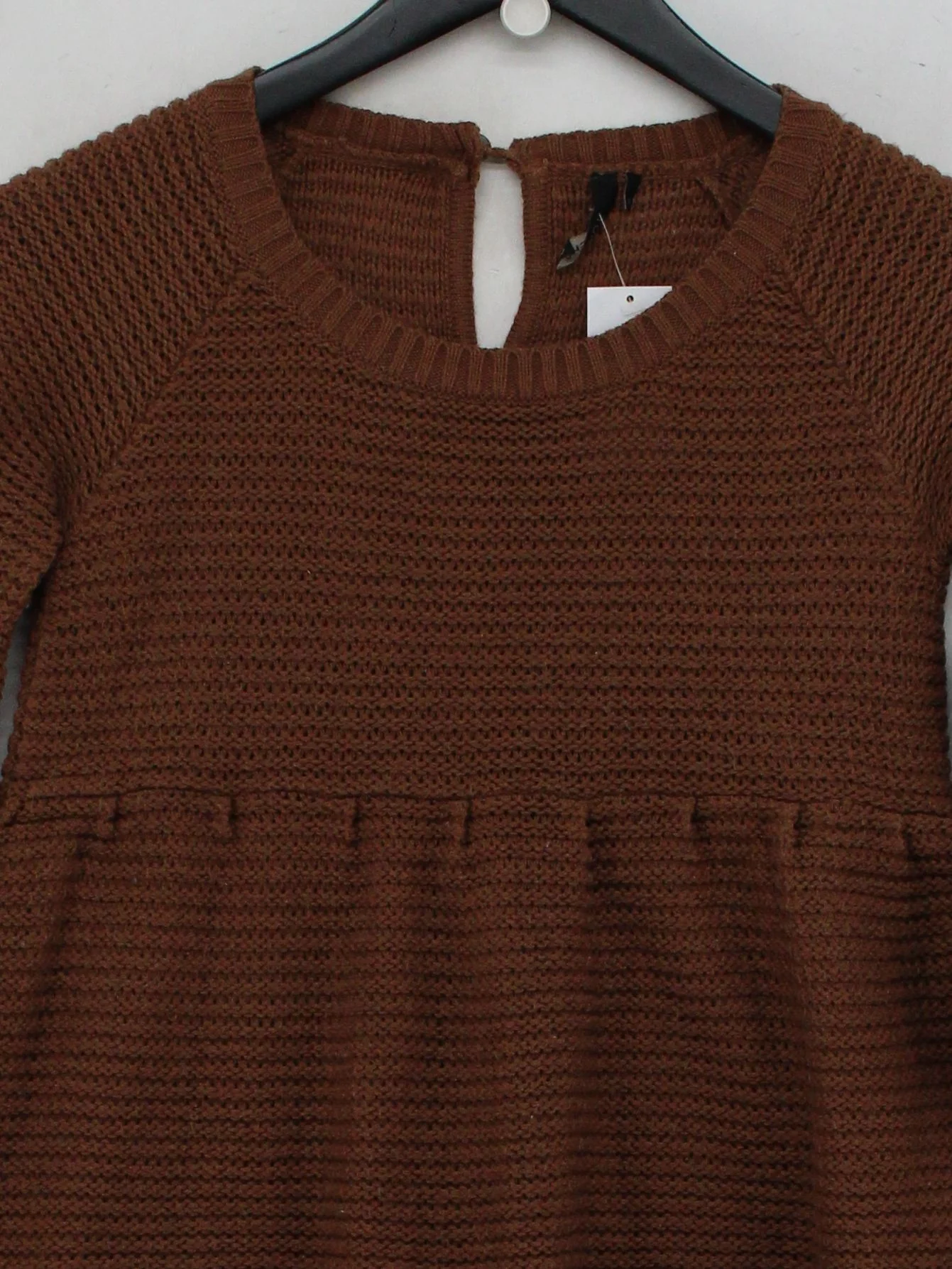 Topshop Women's Jumper UK 8 Brown Acrylic with Nylon Round Neck Pullover - Image 3