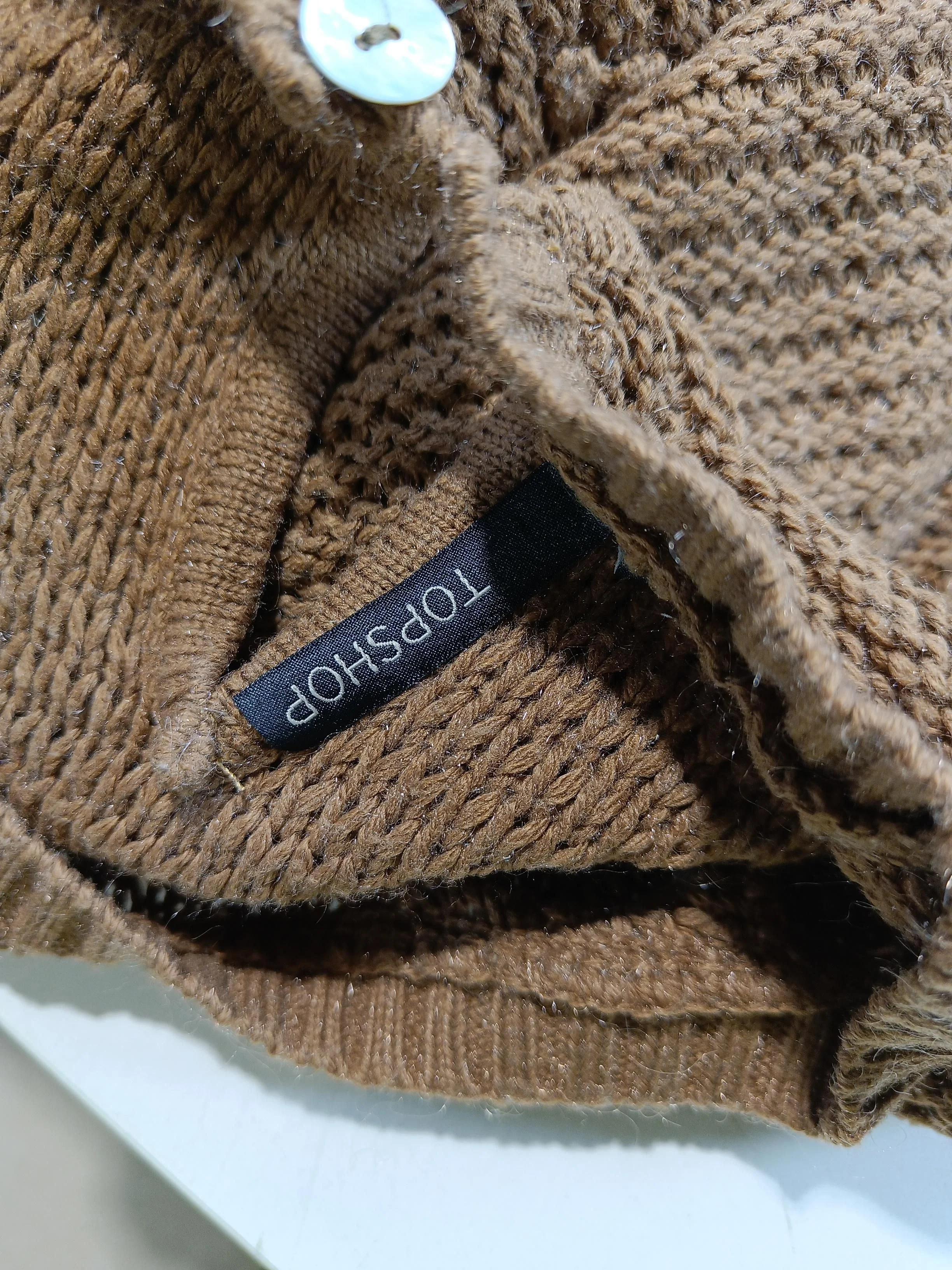 Topshop Women's Jumper UK 8 Brown Acrylic with Nylon Round Neck Pullover - Image 5