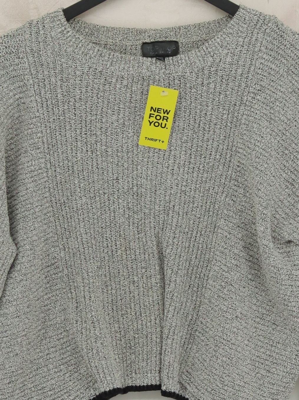 Topshop Women's Jumper UK 8 Grey Cotton with Polyester Crew Neck Pullover - Image 3