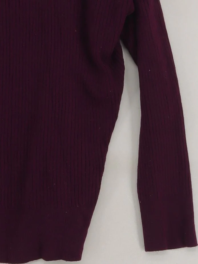 Topshop Women's Jumper UK 8 Purple Viscose with Nylon High Neck Pullover - Image 4