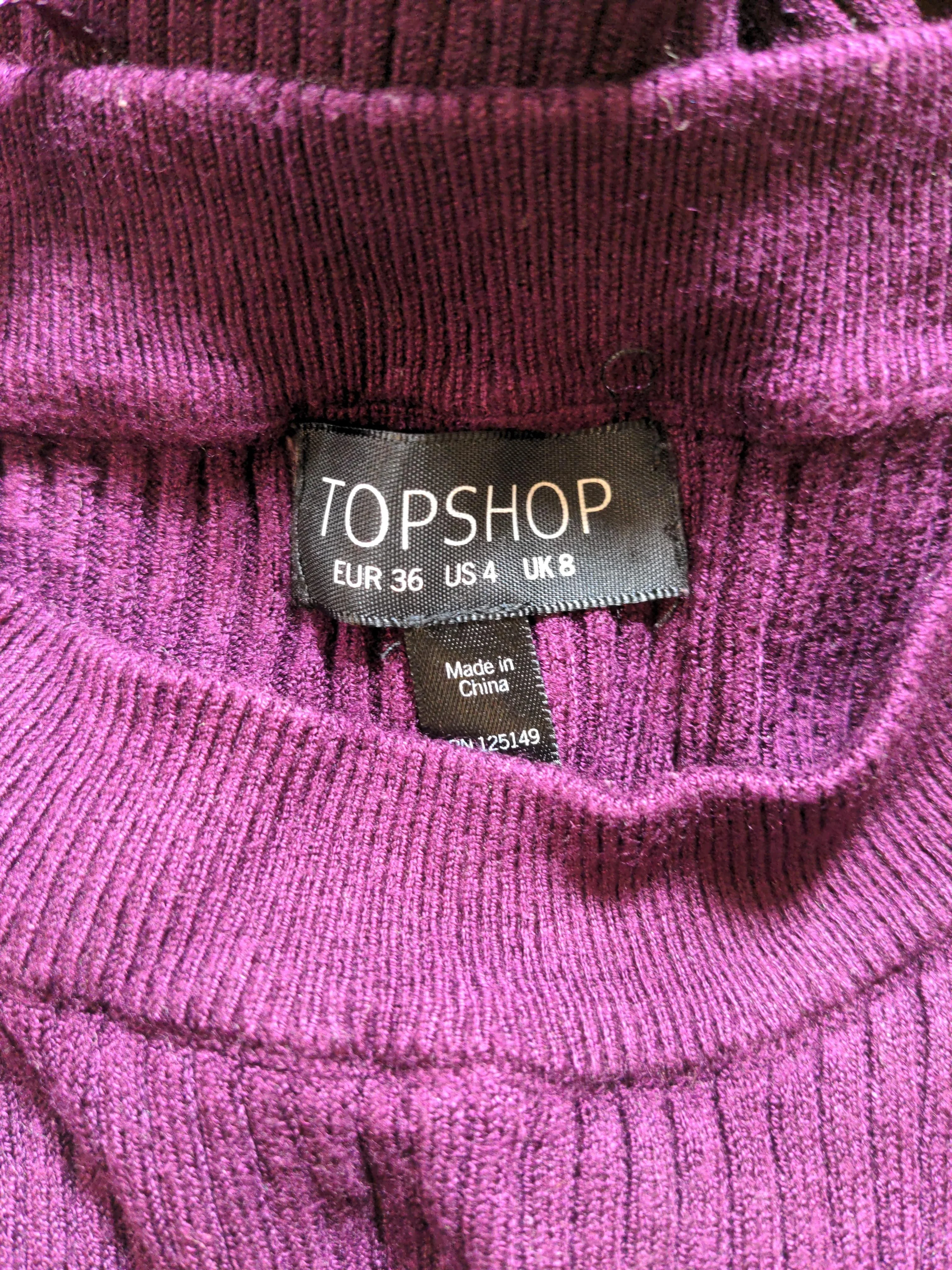 Topshop Women's Jumper UK 8 Purple Viscose with Nylon High Neck Pullover - Image 5