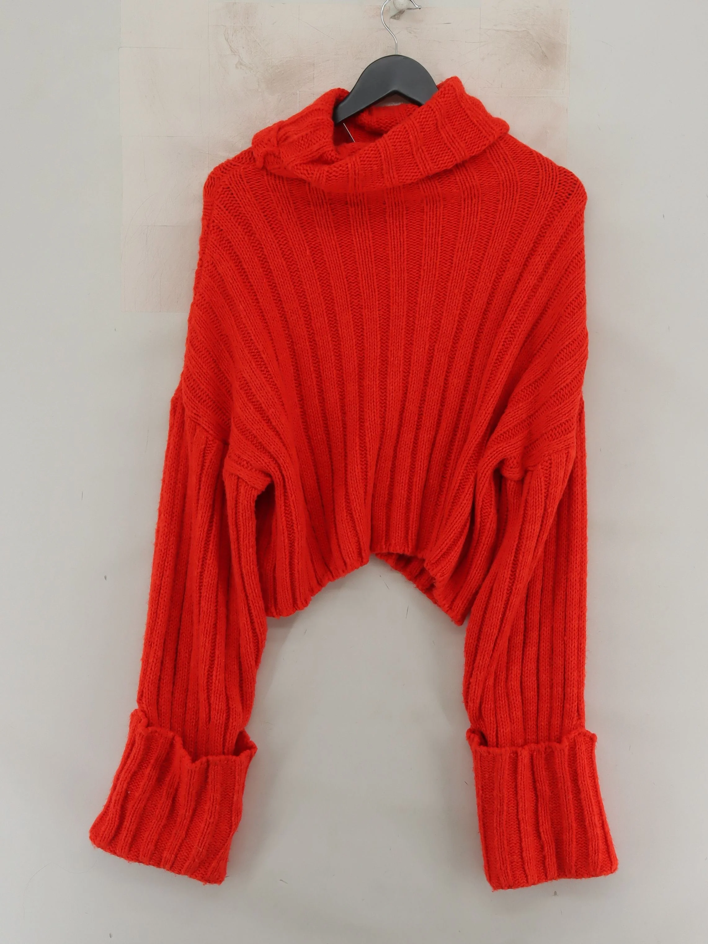 Topshop Women's Jumper UK 8 Red Acrylic with Nylon High Neck Pullover - Image 2