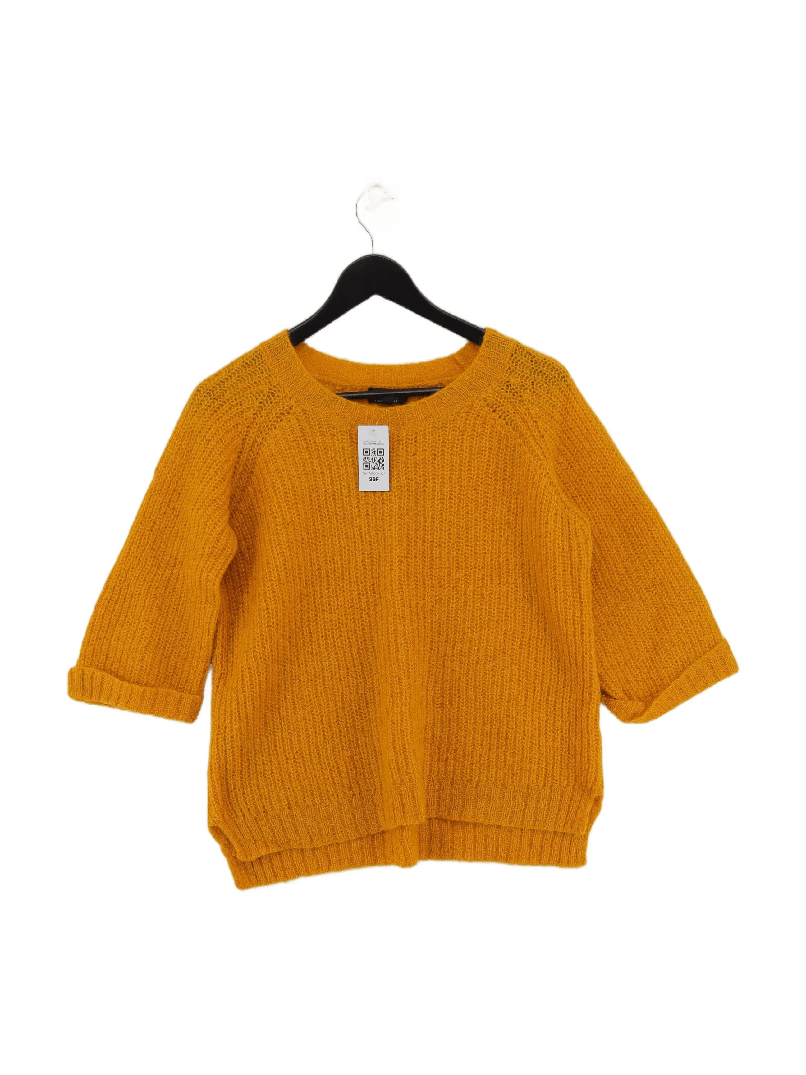 Topshop Women's Jumper UK 8 Yellow Nylon with Mohair, Wool, Acrylic Pullover