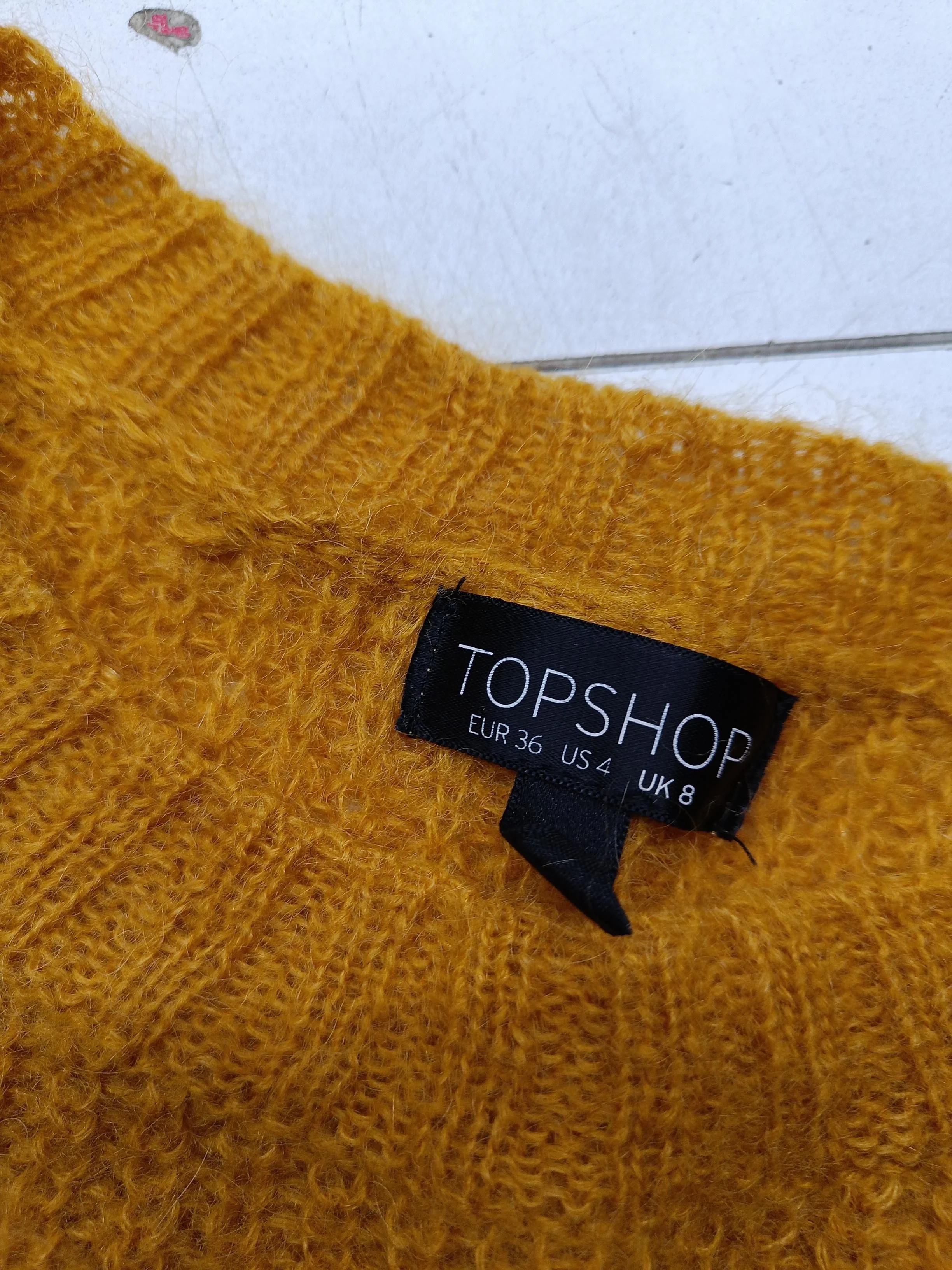 Topshop Women's Jumper UK 8 Yellow Nylon with Mohair, Wool, Acrylic Pullover - Image 5