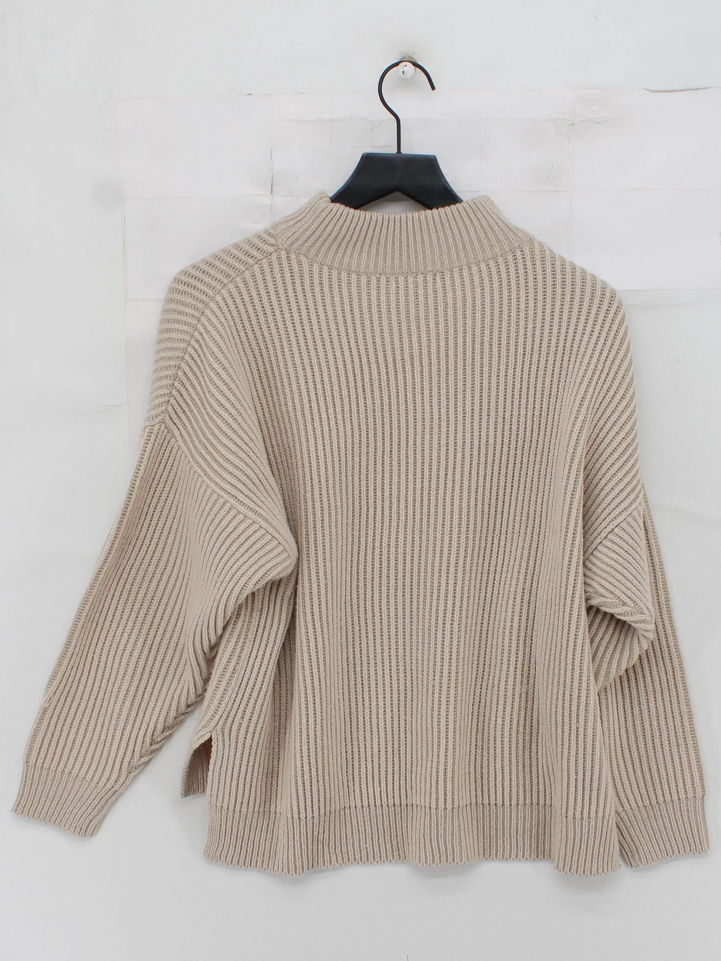 Topshop Women's Jumper XS Cream 100% Acrylic Mock Neck Pullover - Image 2