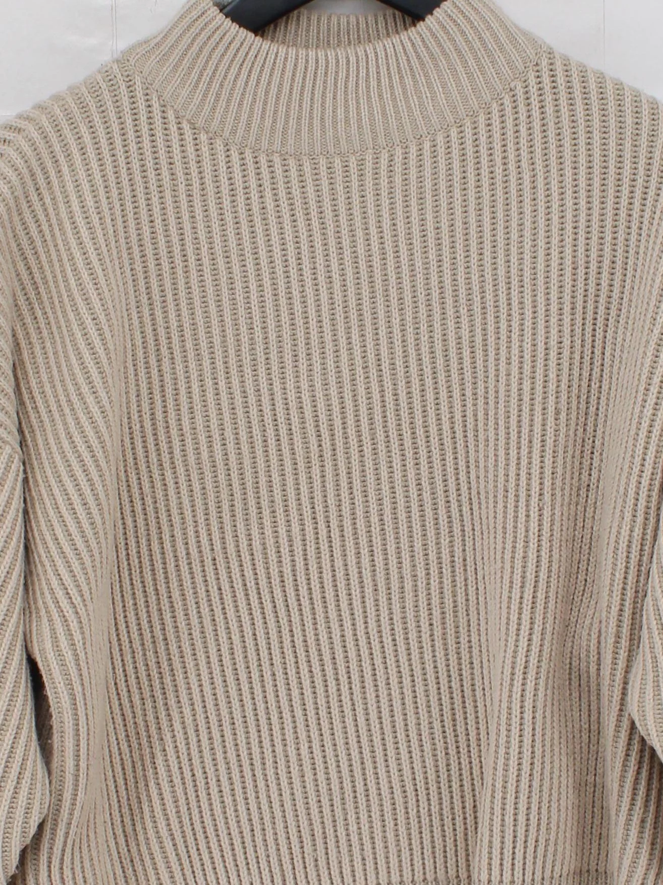 Topshop Women's Jumper XS Cream 100% Acrylic Mock Neck Pullover - Image 3
