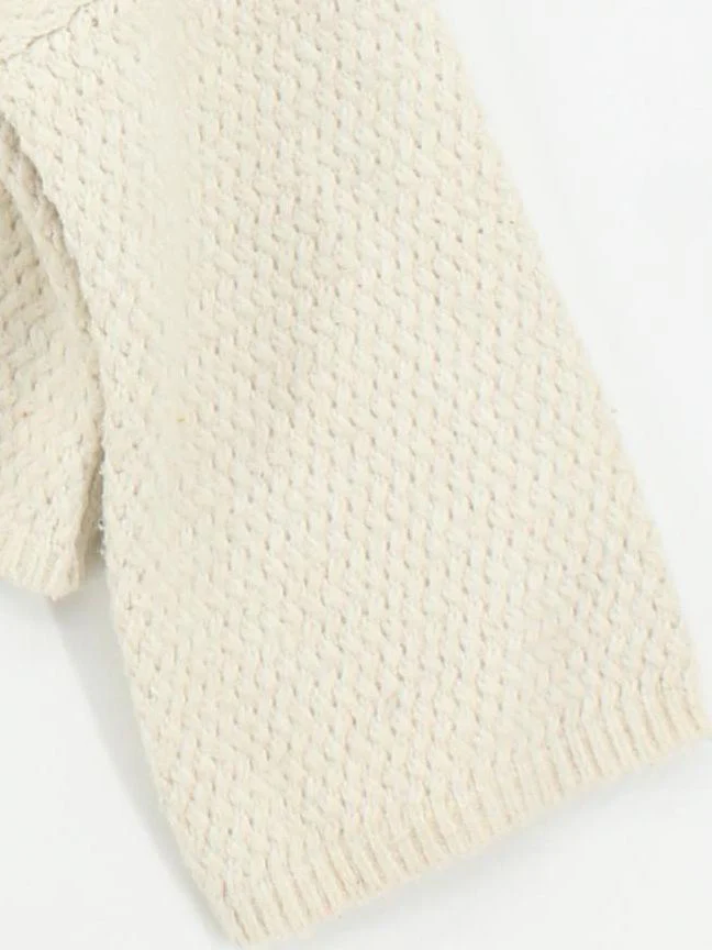Topshop Women's Jumper XS Cream Polyester with Wool Crew Neck Pullover - Image 4