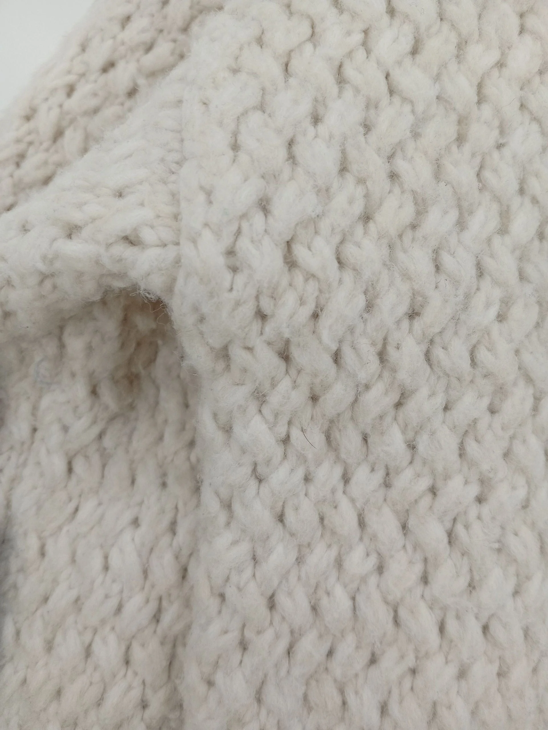 Topshop Women's Jumper XS Cream Polyester with Wool Crew Neck Pullover - Image 5