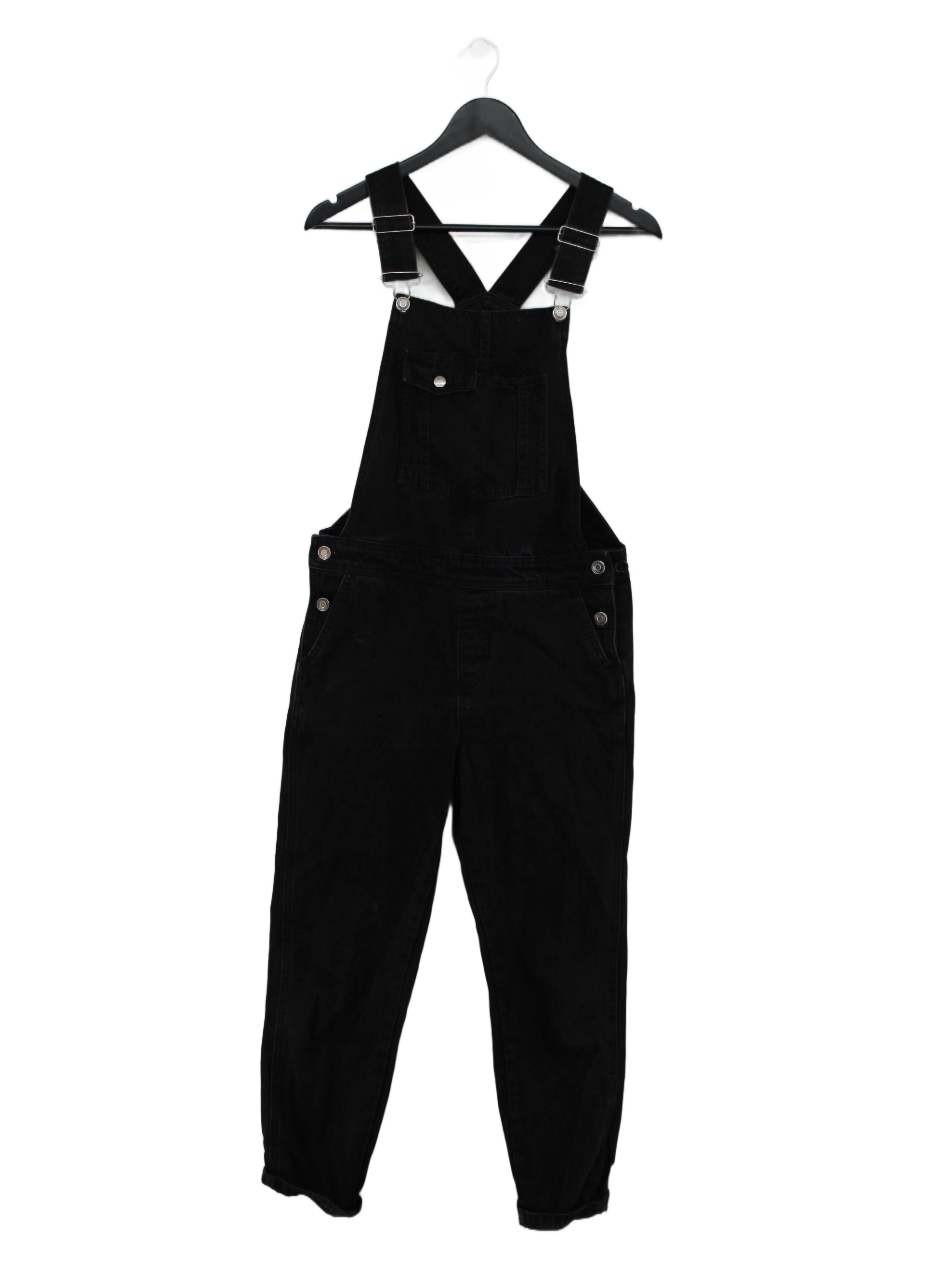Topshop Women's Jumpsuit M Black 100% Cotton Tapered Jumpsuit