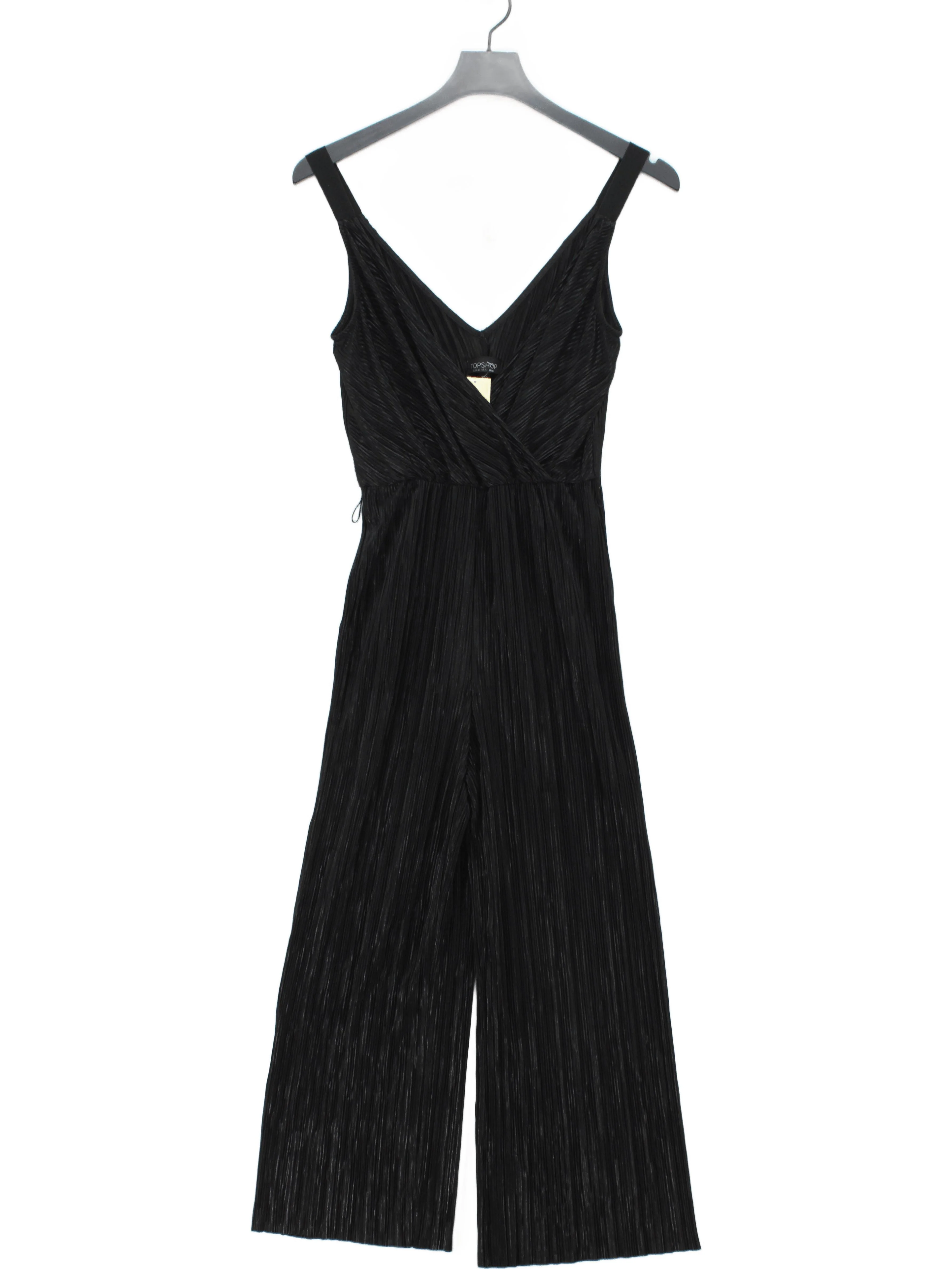 Topshop Women's Jumpsuit S Black 100% Polyester Wide-Leg Jumpsuit