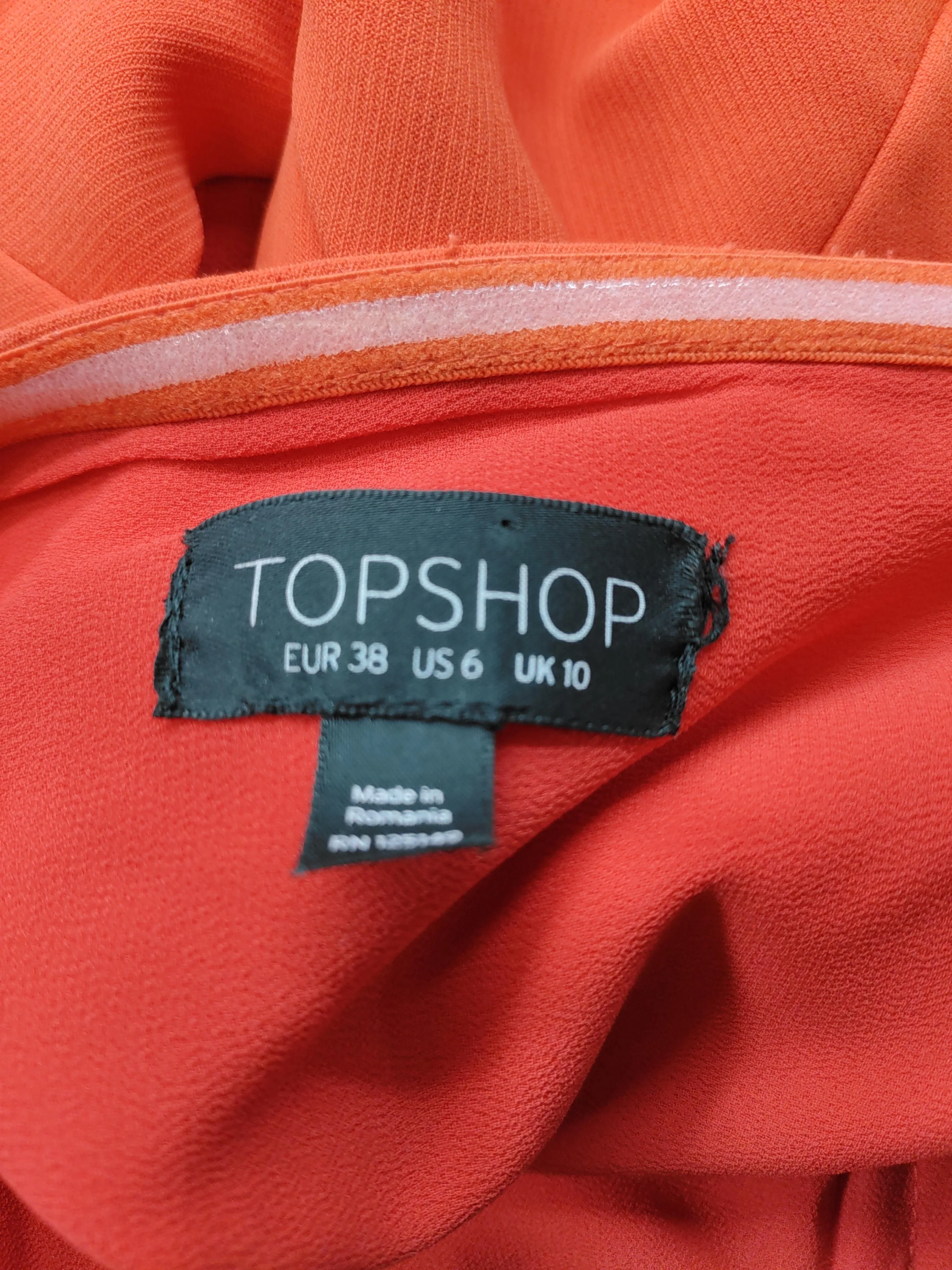 Topshop Women's Jumpsuit UK 10 Orange 100% Polyester Wide-Leg Jumpsuit - Image 7
