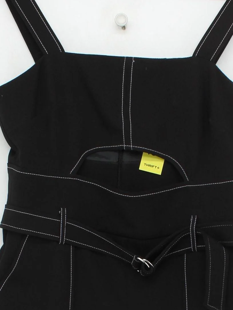 Topshop Women's Jumpsuit UK 12 Black Polyester with Elastane Wide-Leg Jumpsuit - Image 3