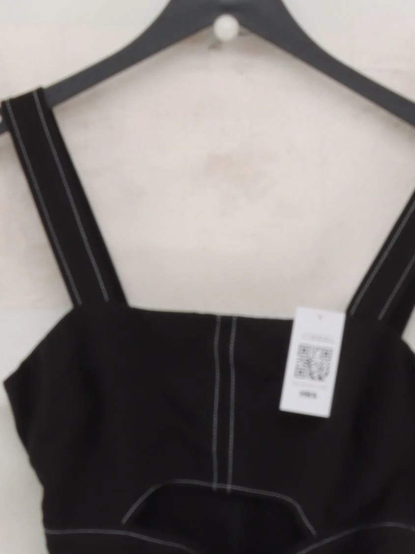 Topshop Women's Jumpsuit UK 8 Black Polyester with Elastane Wide-Leg Jumpsuit - Image 3