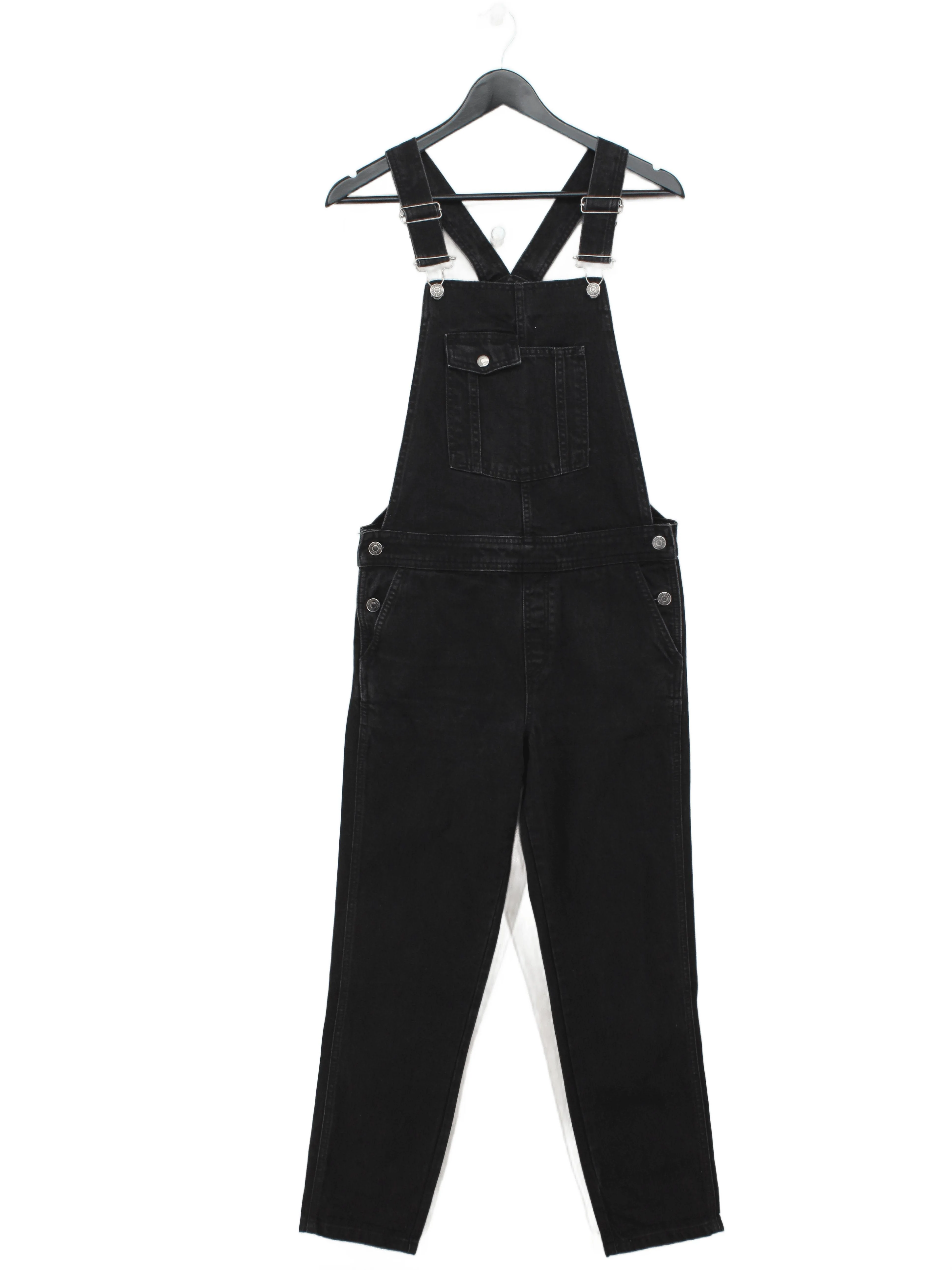 Topshop Women's Jumpsuit W 26 in Black 100% Cotton Straight Jumpsuit